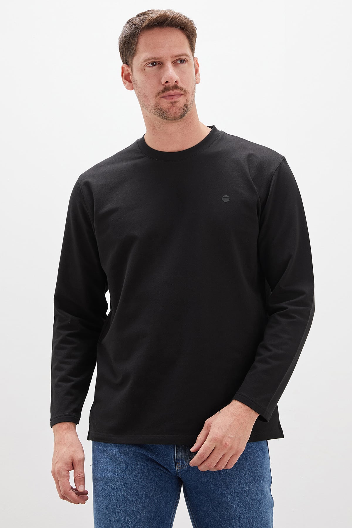 Baskılı Bisiklet Yaka Sweatshirt 3