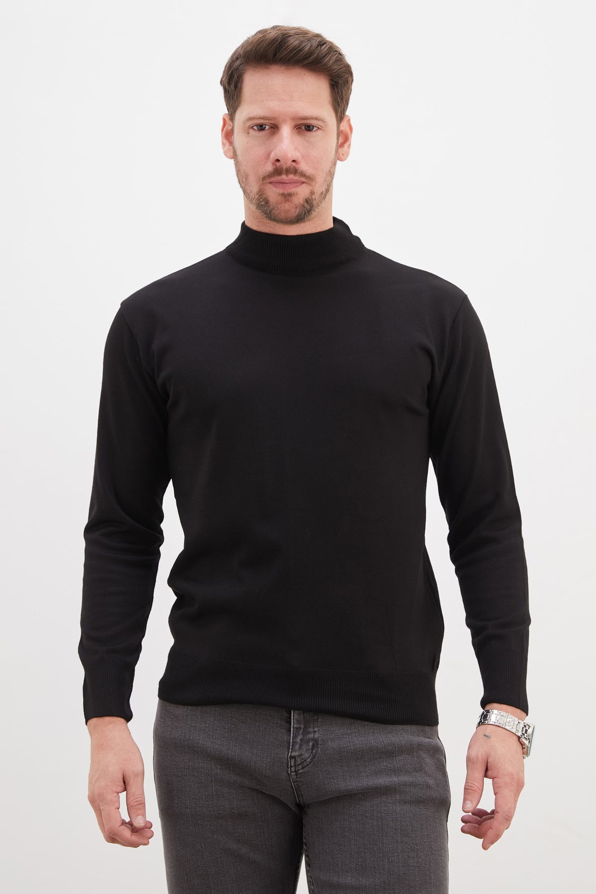 Basic Dik Yaka Regular Fit Triko Kazak 2