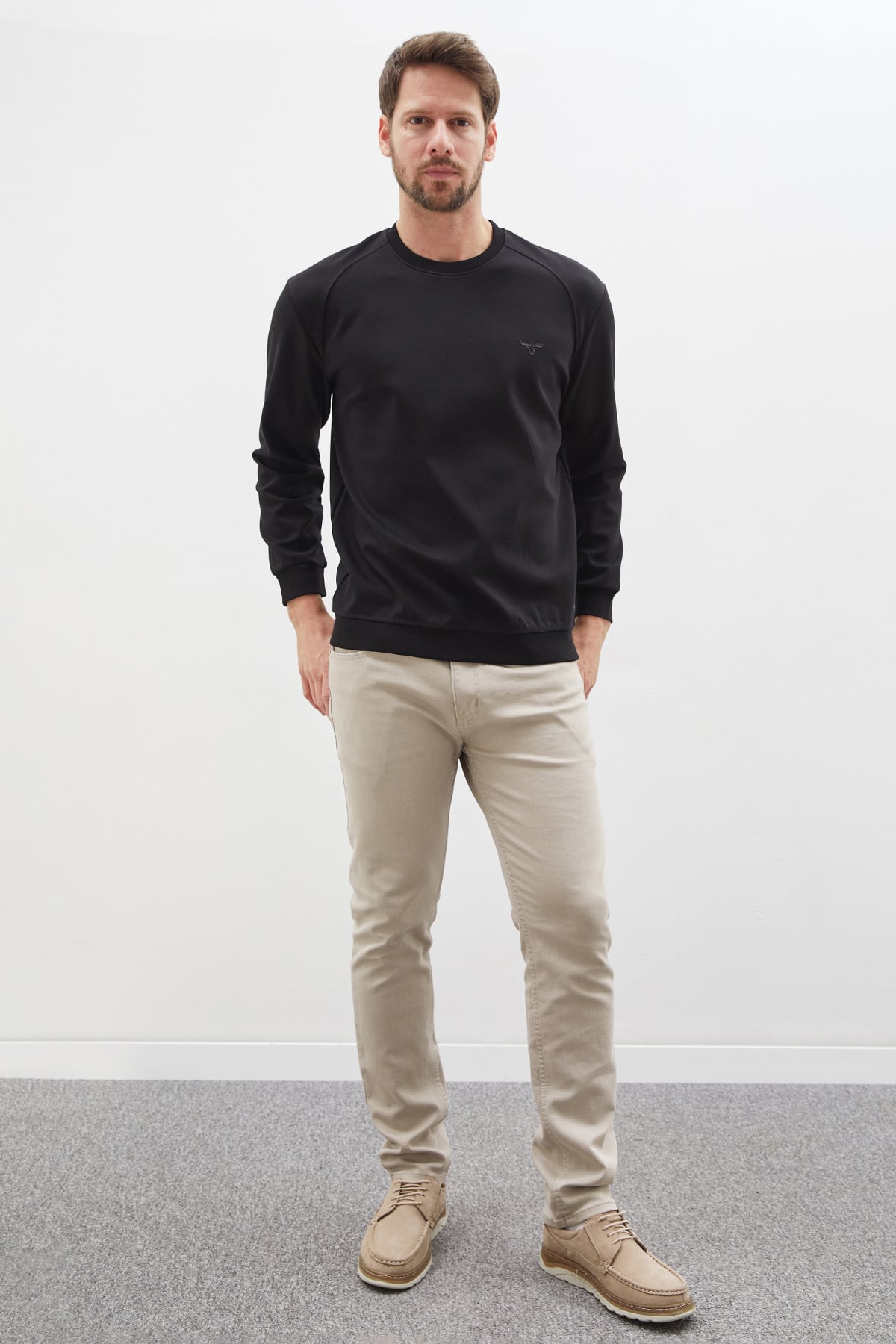 Baskılı Bisiklet Yaka İnterlok Sweatshirt 2