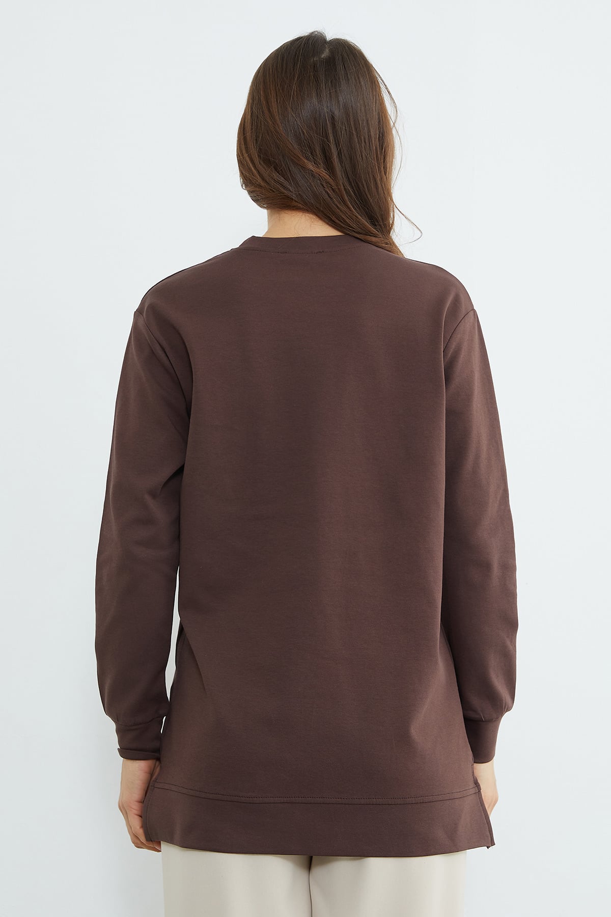 Fullamodest Kelebek Nakışlı Taşlı Bisiklet Yaka Tunik 7