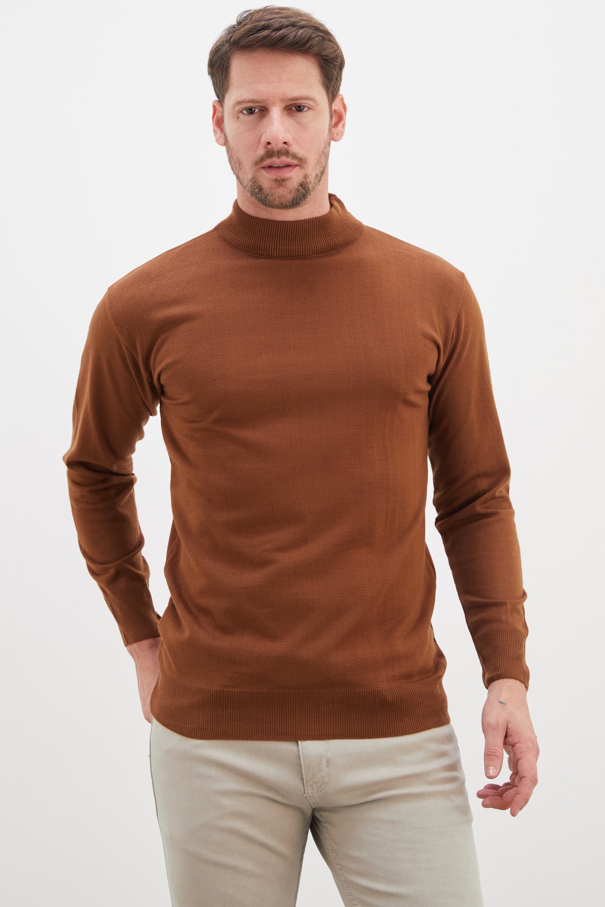 Basic Dik Yaka Regular Fit Triko Kazak 4