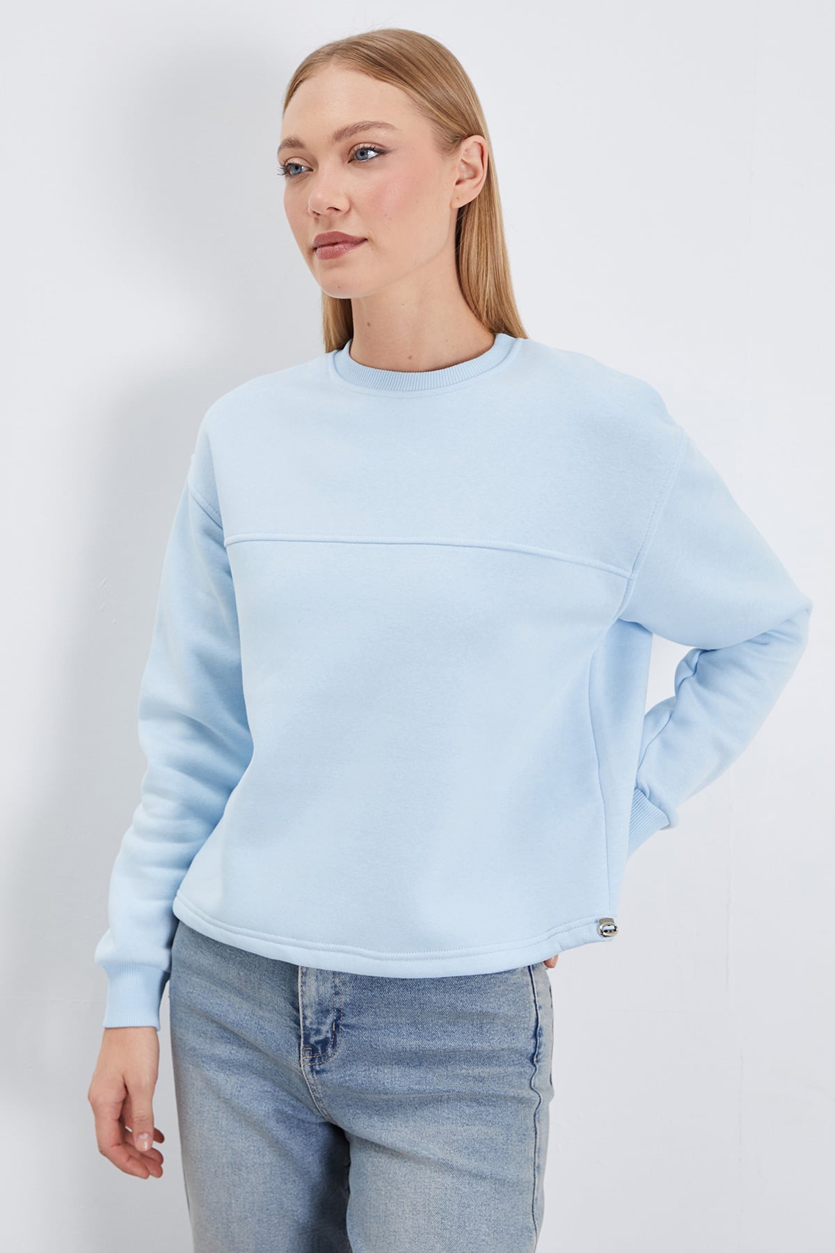 3 İplik Stoperli Oversize Sweatshirt 3