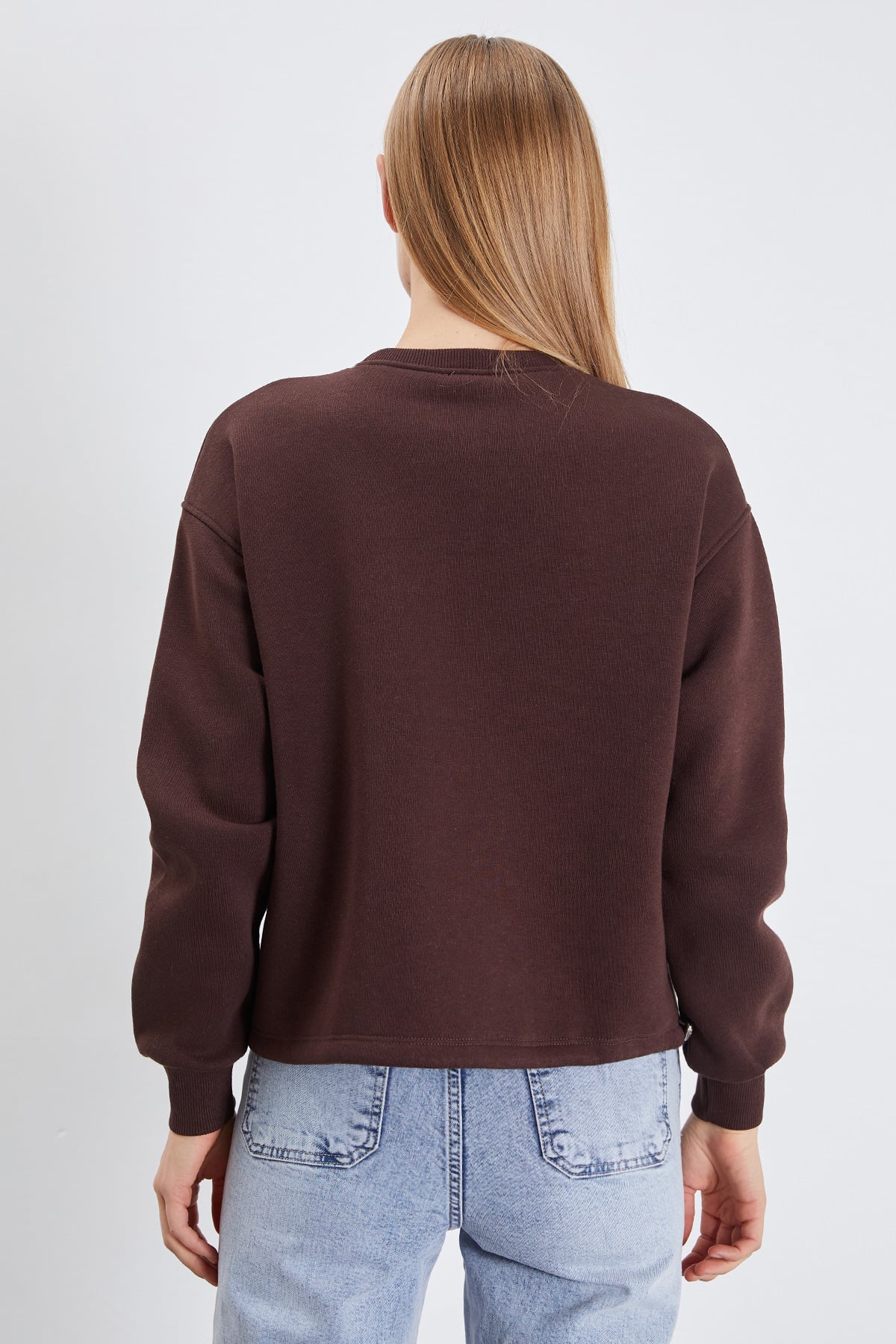 3 İplik İmza Nakışlı Stoperli Oversize Sweatshirt 8
