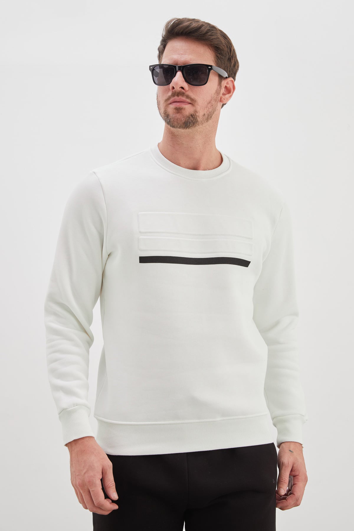 3 İplik Baskılı Bisiklet Yaka Sweatshirt 5