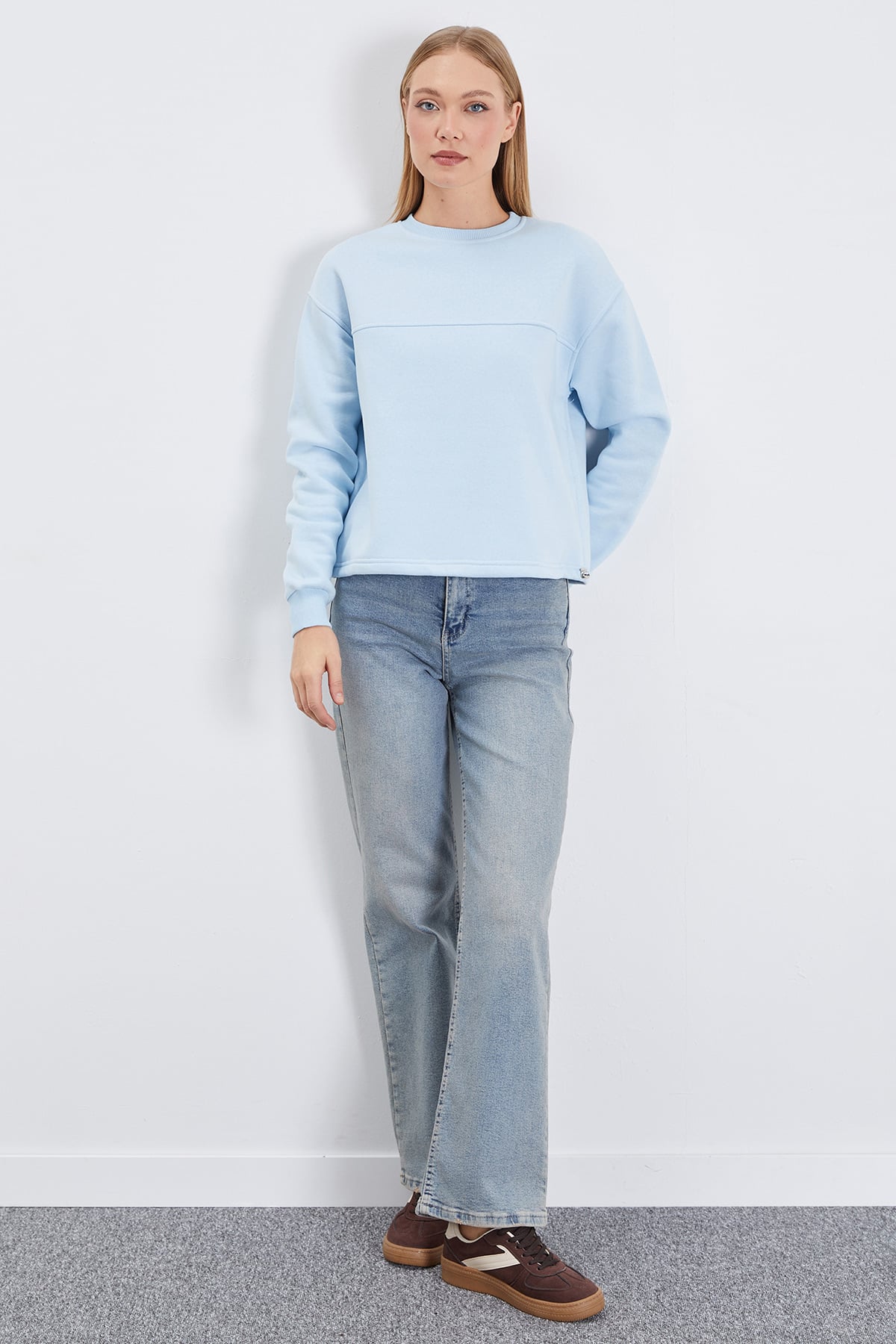 3 İplik Stoperli Oversize Sweatshirt 4
