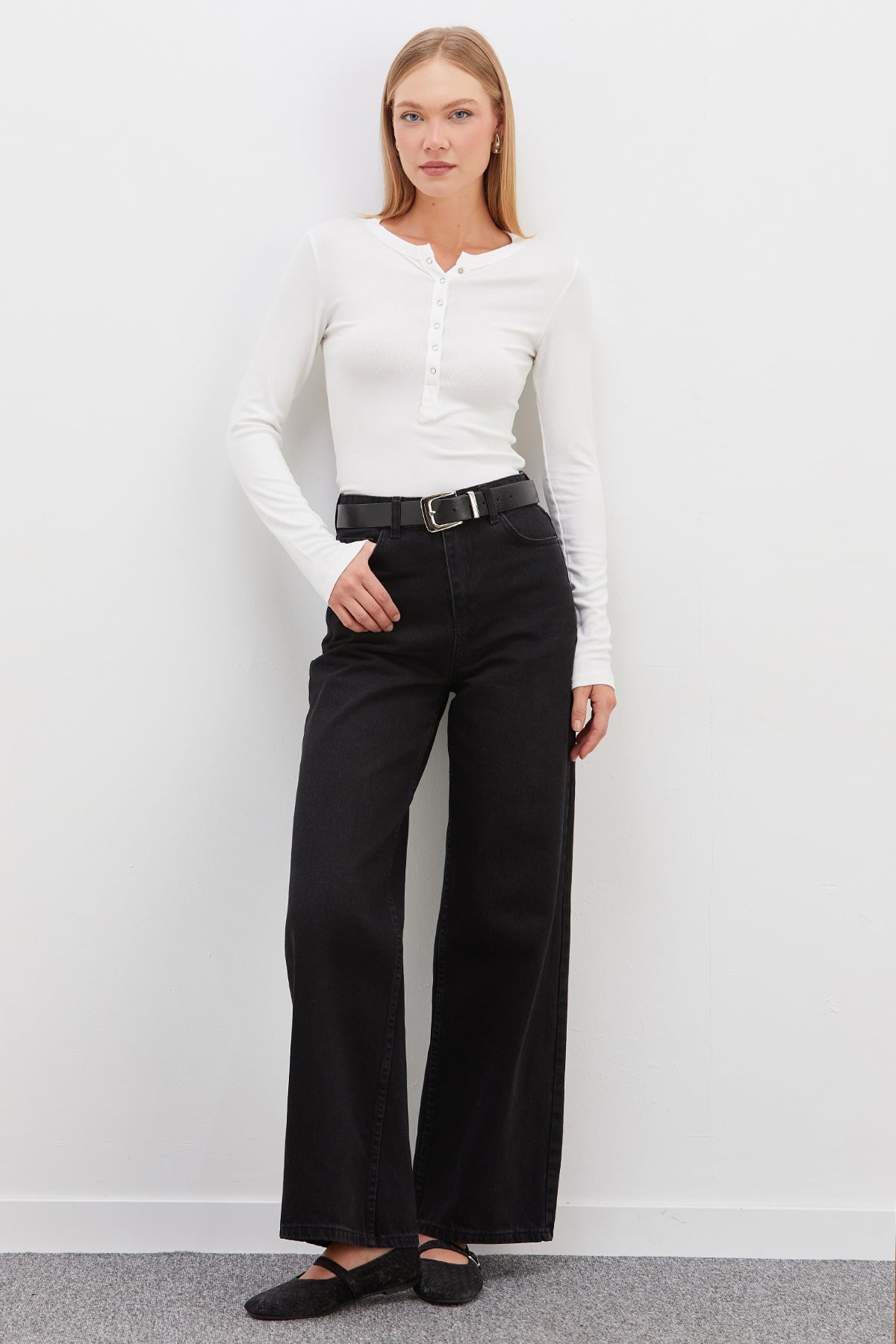 Yarım Çıtçıtlı Slim Fit Bluz 5