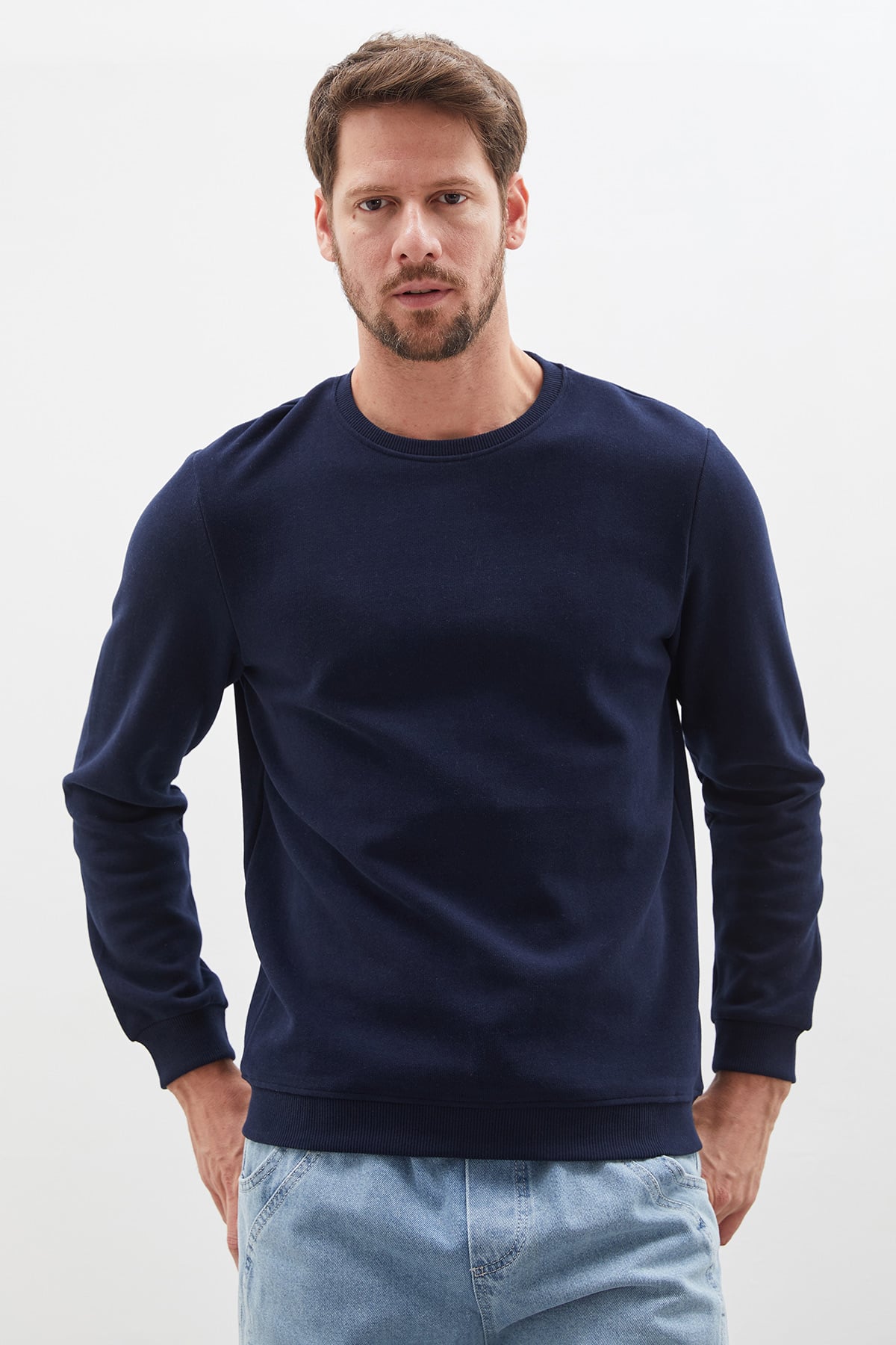 Fitilli Bisiklet Yaka Selanik Örgü Sweatshirt 7