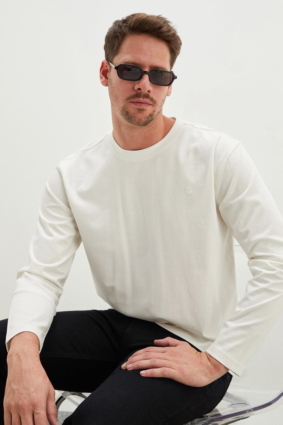 Baskılı Bisiklet Yaka Sweatshirt 2