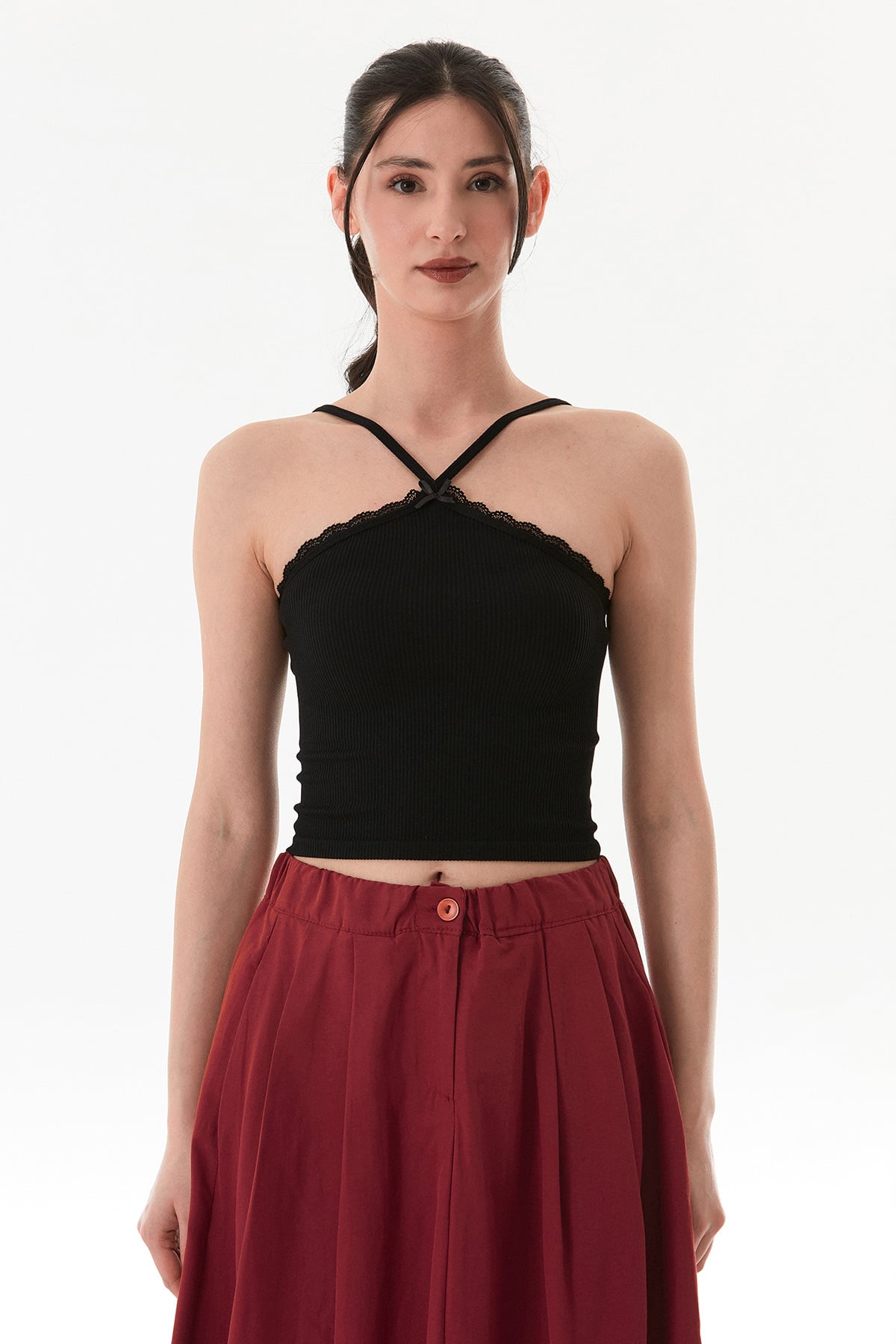 Fitilli Çapraz Askılı Crop Body 6