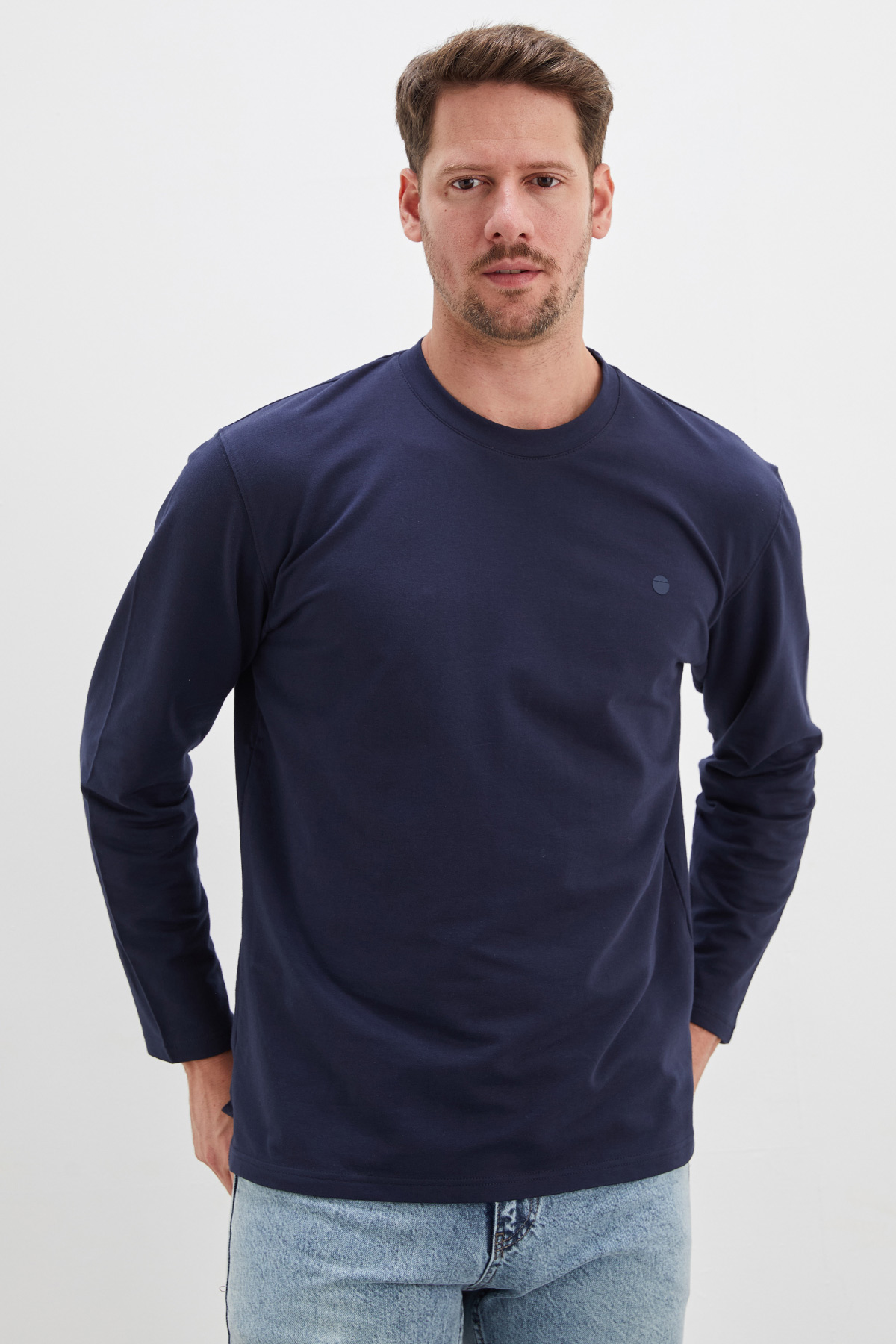 Baskılı Bisiklet Yaka Sweatshirt 6