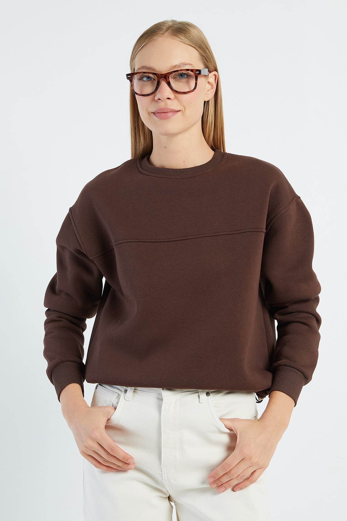 3 İplik Stoperli Oversize Sweatshirt 5