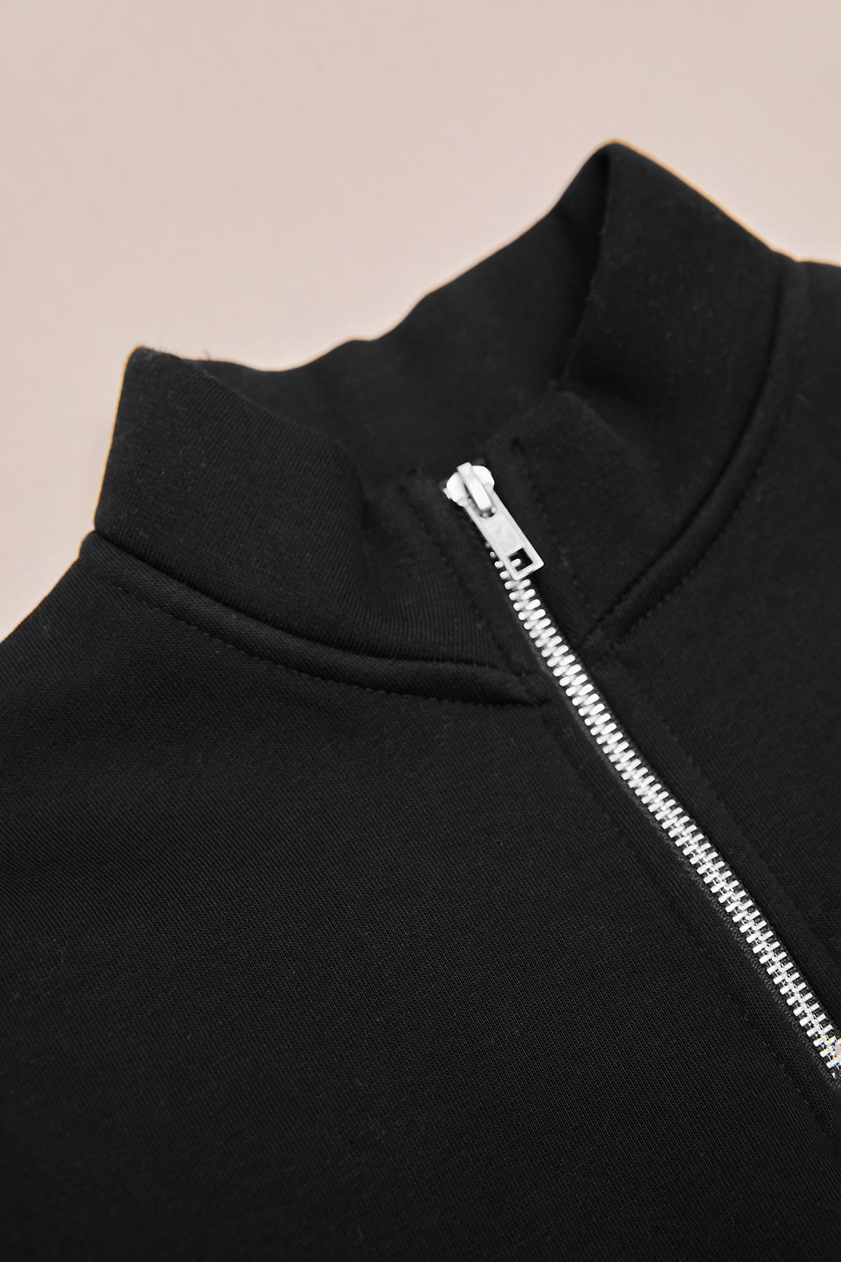 Çocuk Kız 3 İplik Yarım Fermuarlı Dik Yaka Sweatshirt 4
