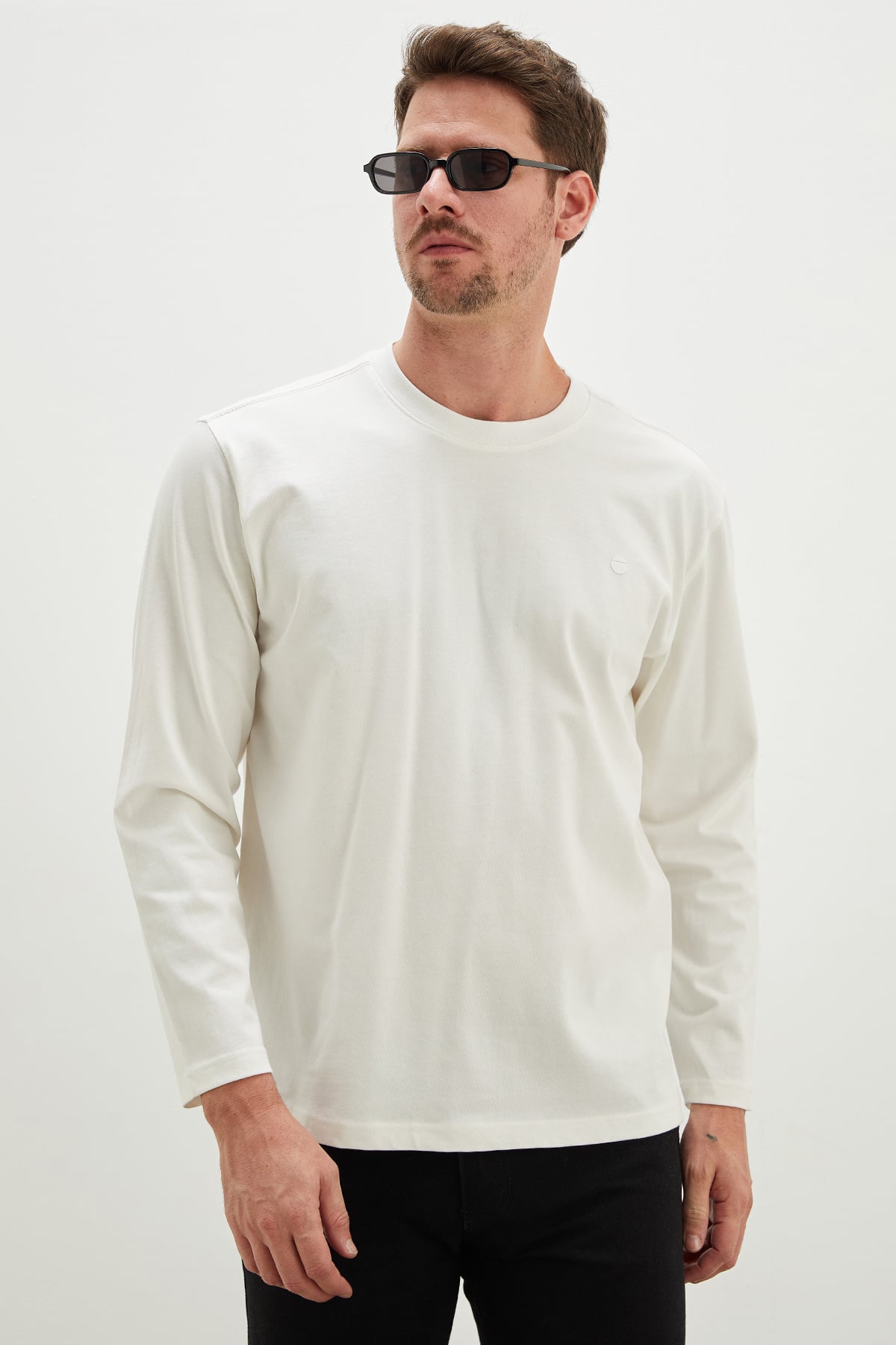 Erkek Siyah Baskılı Bisiklet Yaka Oversize Sweatshirt 5