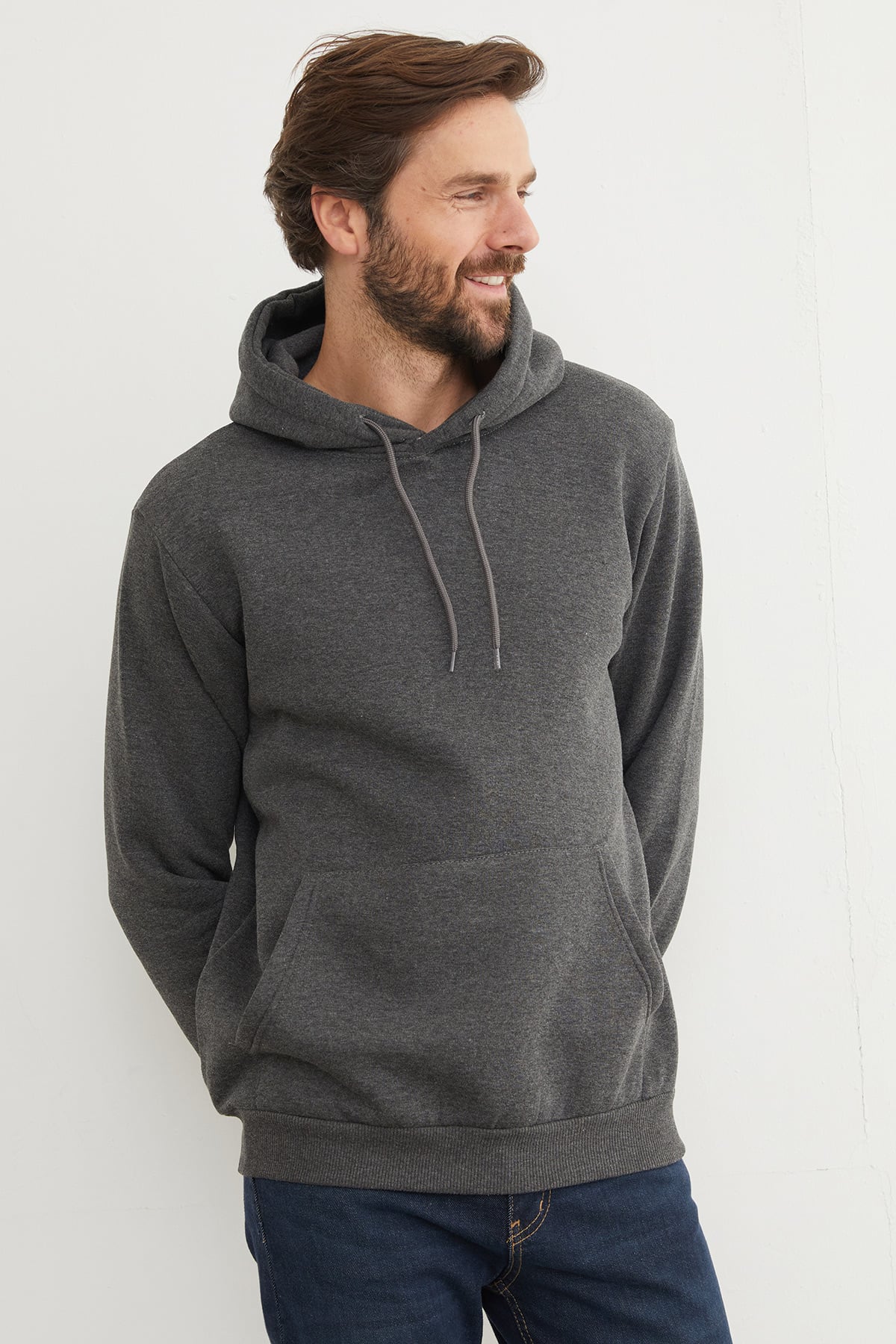 3 İplik Kanguru Cepli Sweatshirt