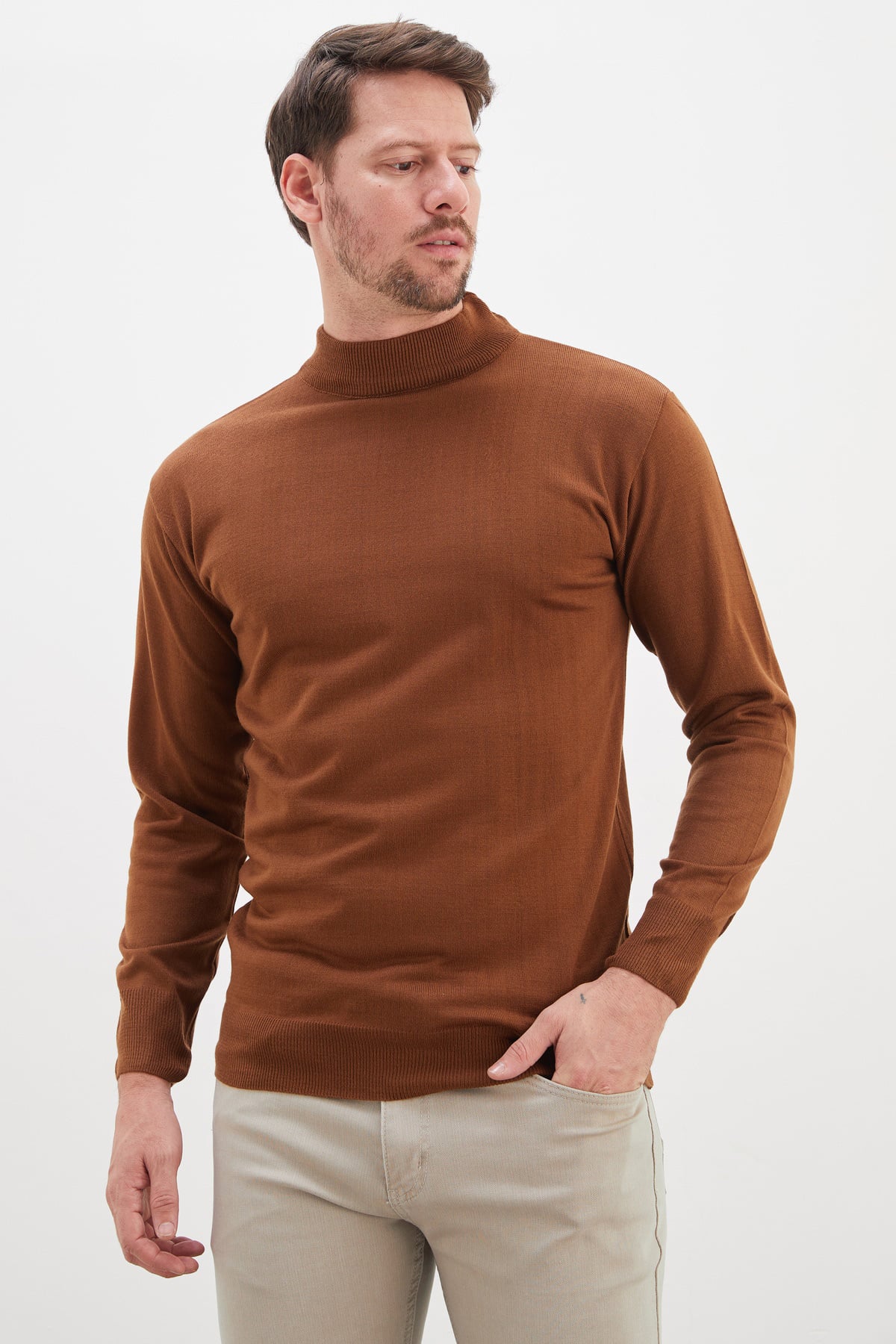 Basic Dik Yaka Regular Fit Triko Kazak 3