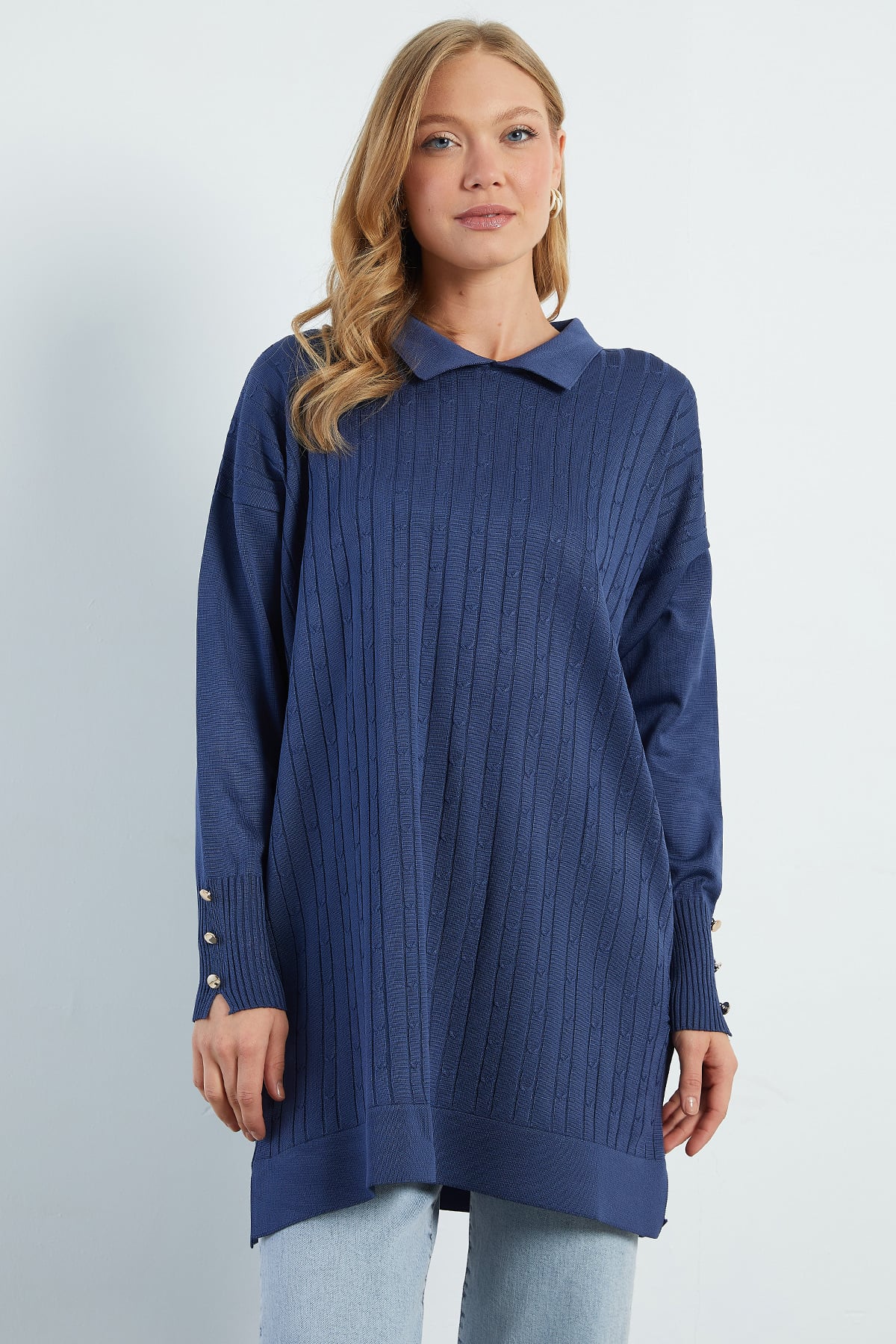 Fullamodest Jakarlı Polo Yaka Tunik 3