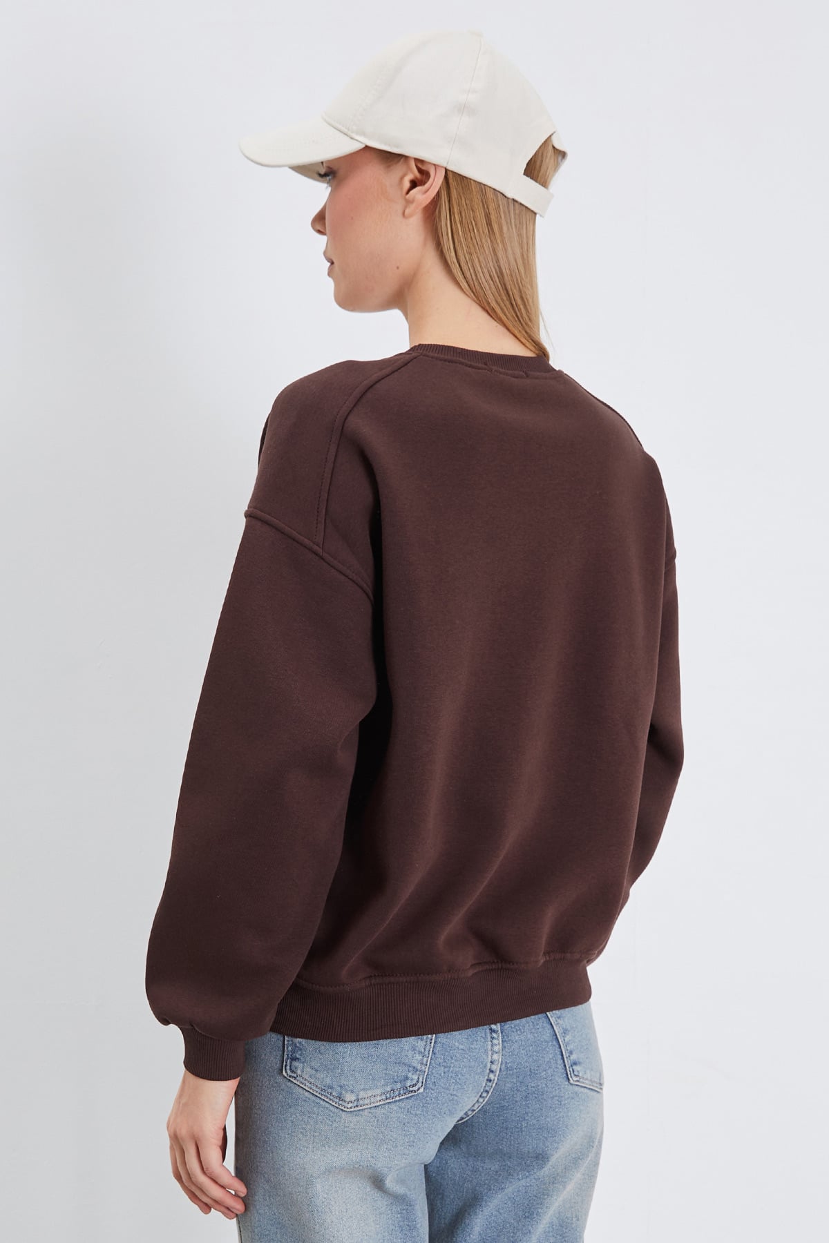 3 İplik Basic Bisiklet Yaka Oversize Sweatshirt 7