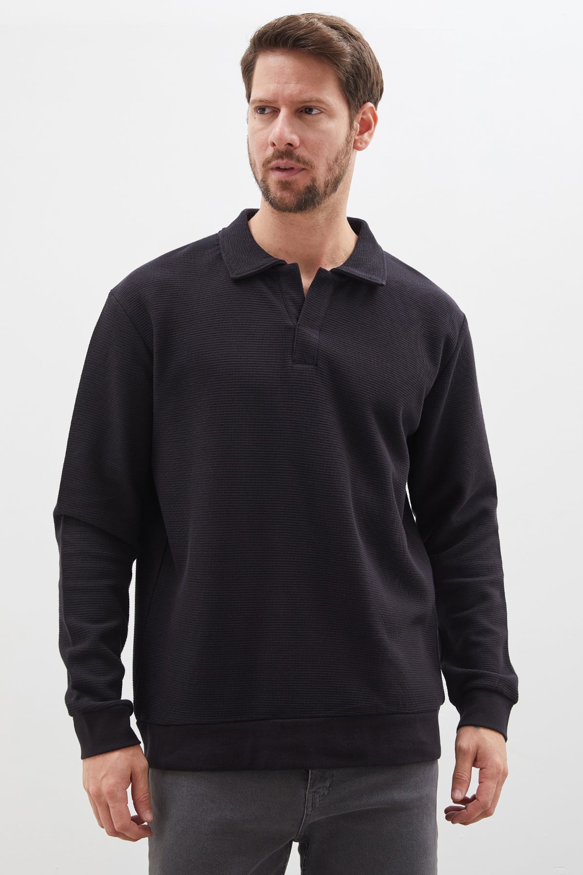 Petek Kumaş Apaş Yaka Regular Sweatshirt 3
