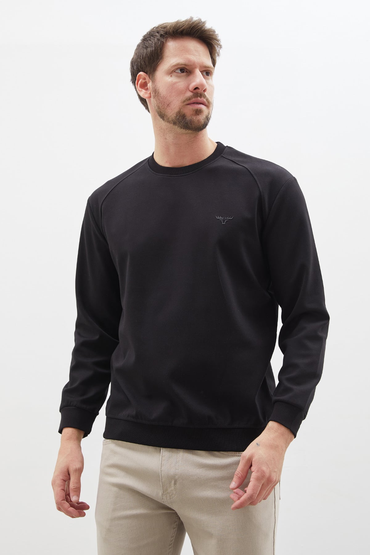 Baskılı Bisiklet Yaka İnterlok Sweatshirt 4