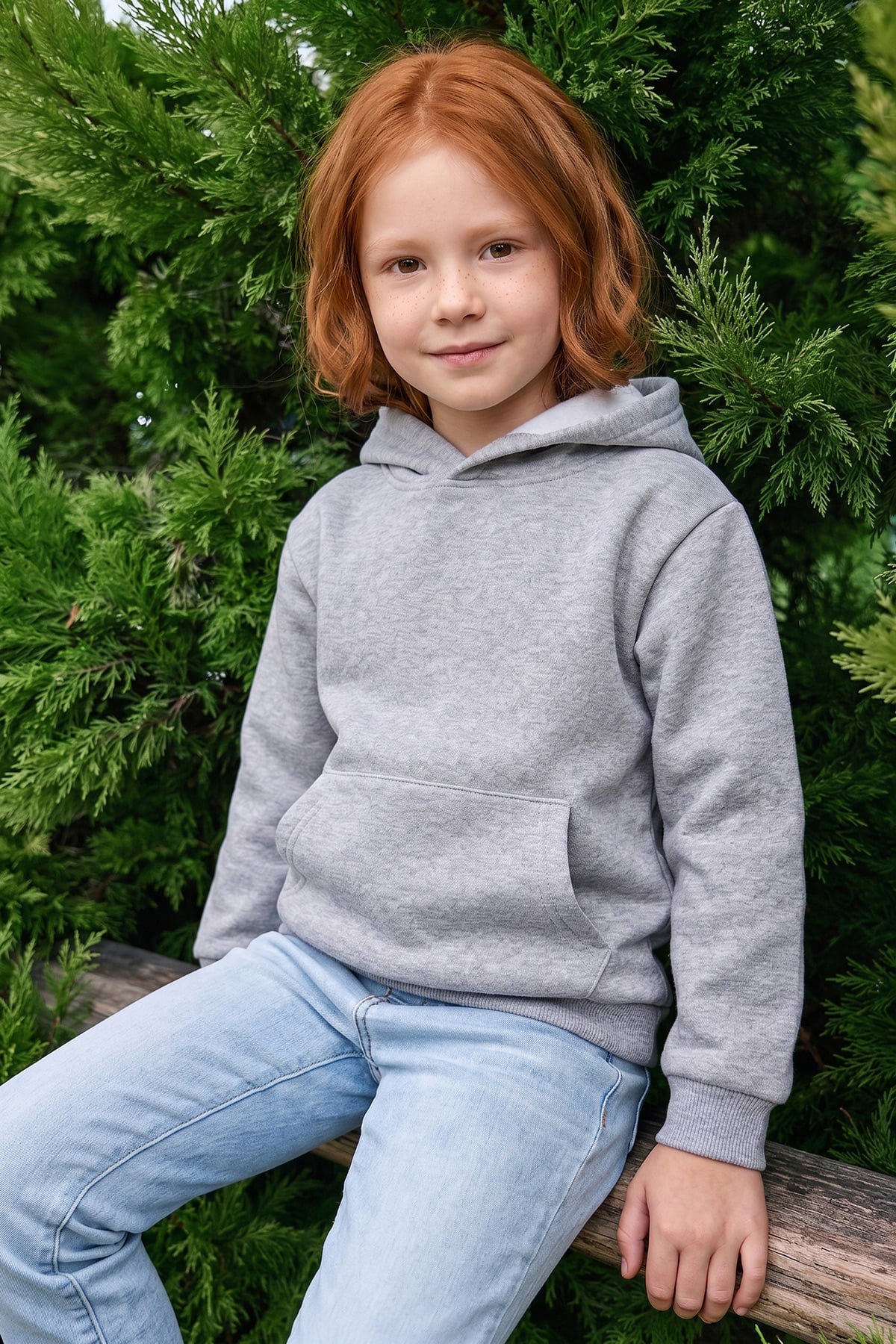 3 İplik Kanguru Cepli Kapüşonlu Unisex Çocuk Sweatshirt
