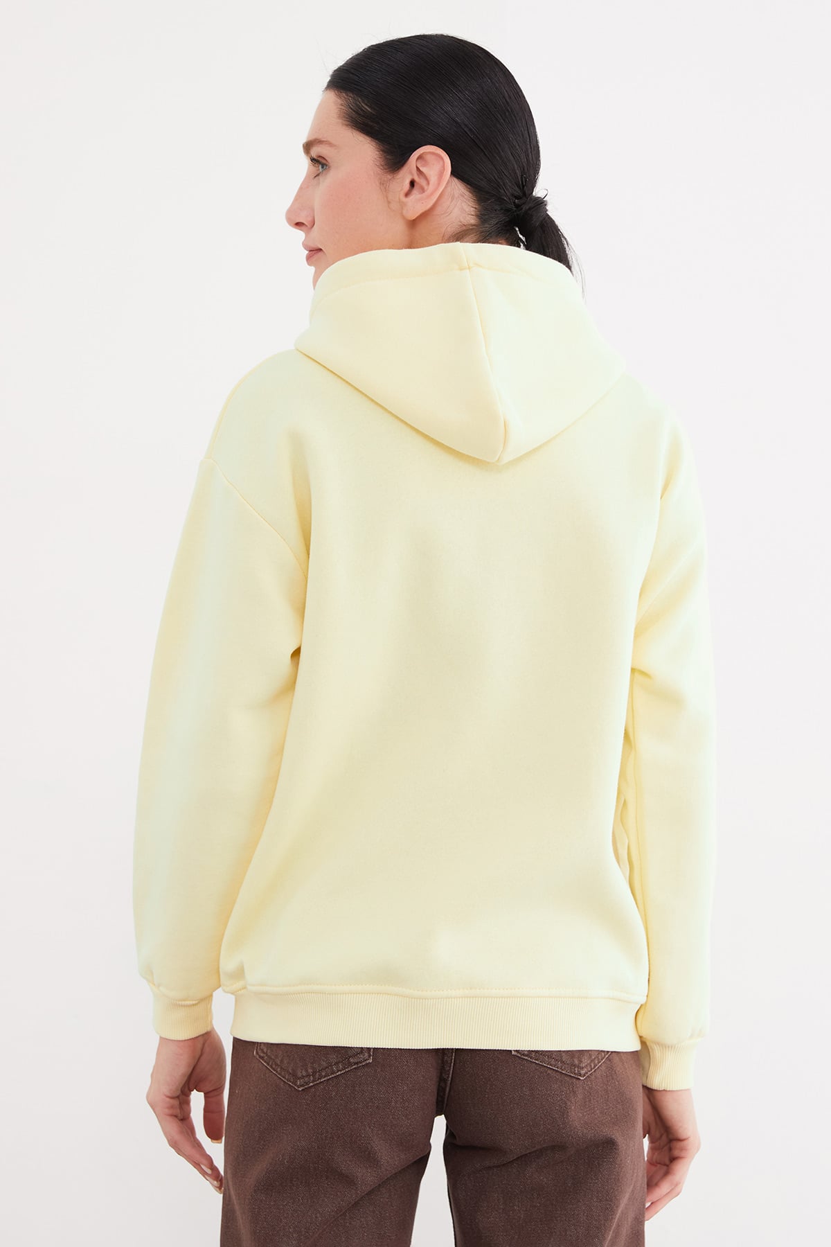 Basic Fermuarlı Kapüşonlu Oversize Sweatshirt 8