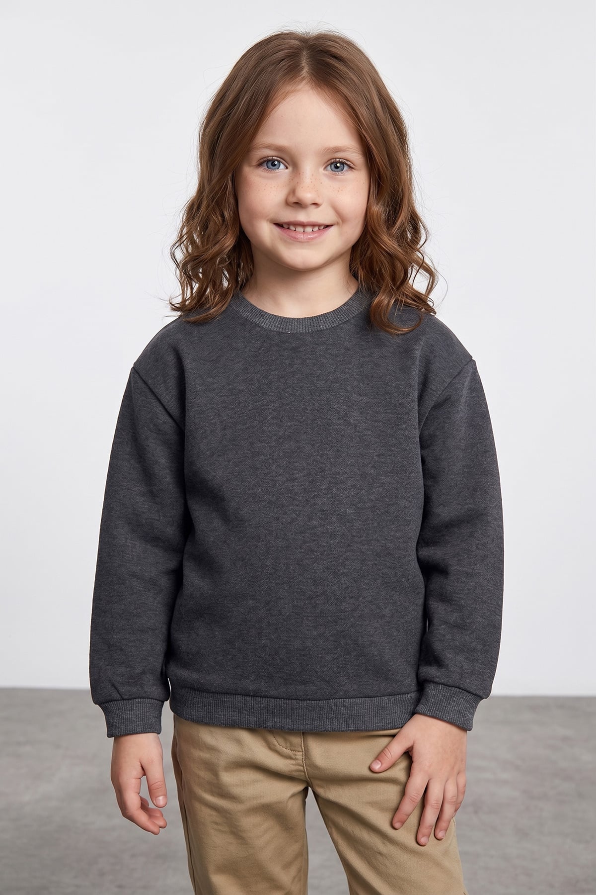 3 İplik Basic Unisex Çocuk Sweatshirt 3