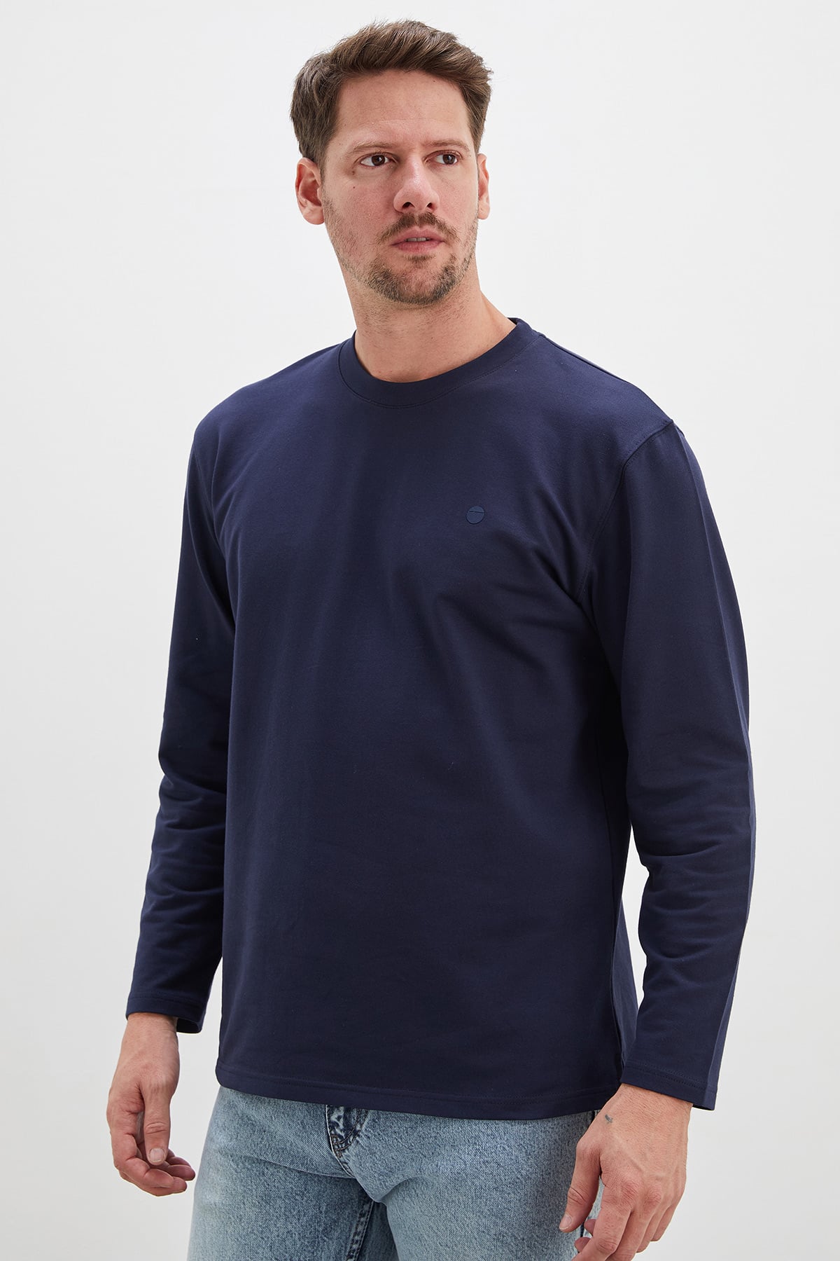 Baskılı Bisiklet Yaka Sweatshirt 4
