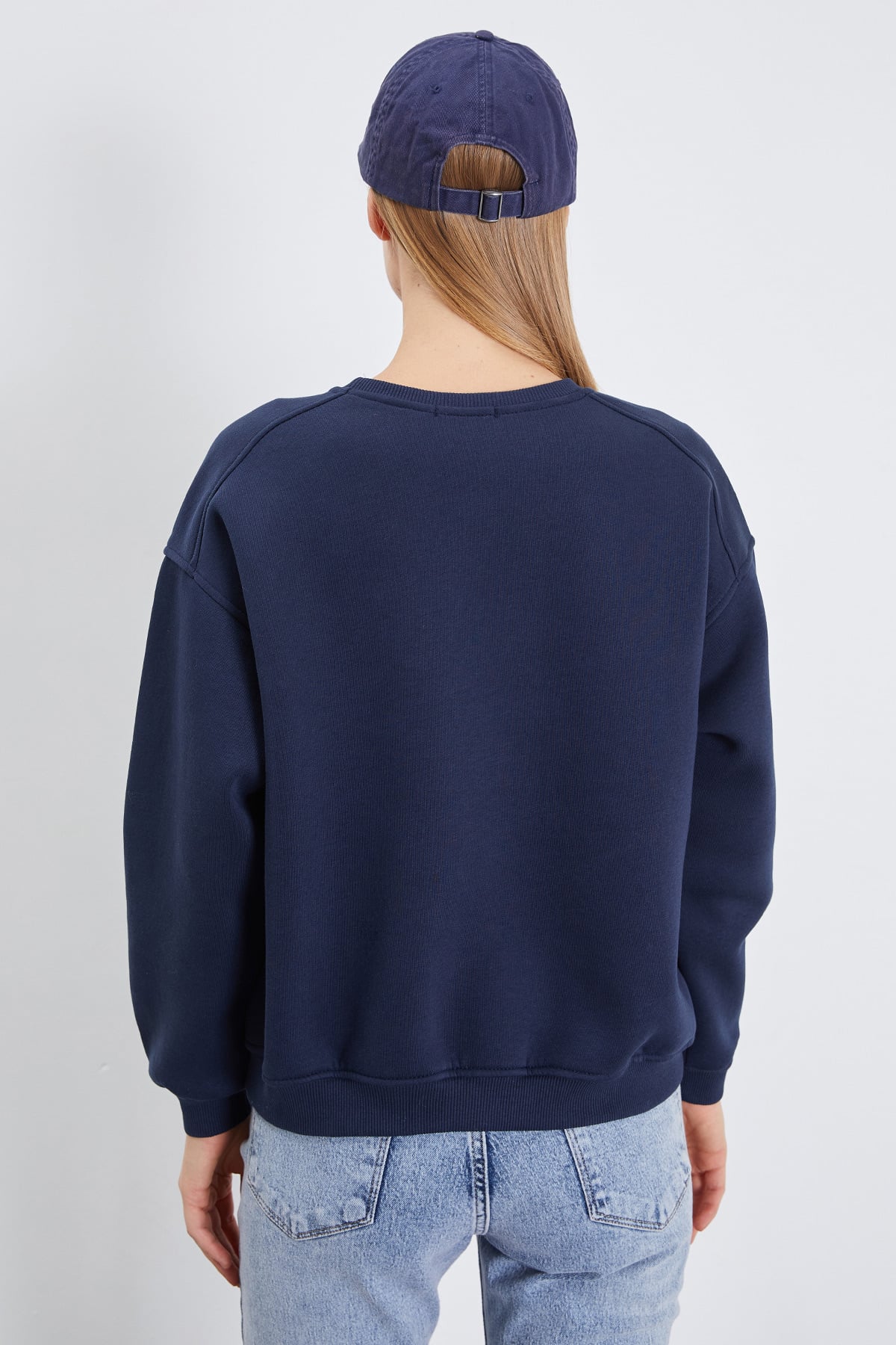 3 İplik Basic Bisiklet Yaka Oversize Sweatshirt 7