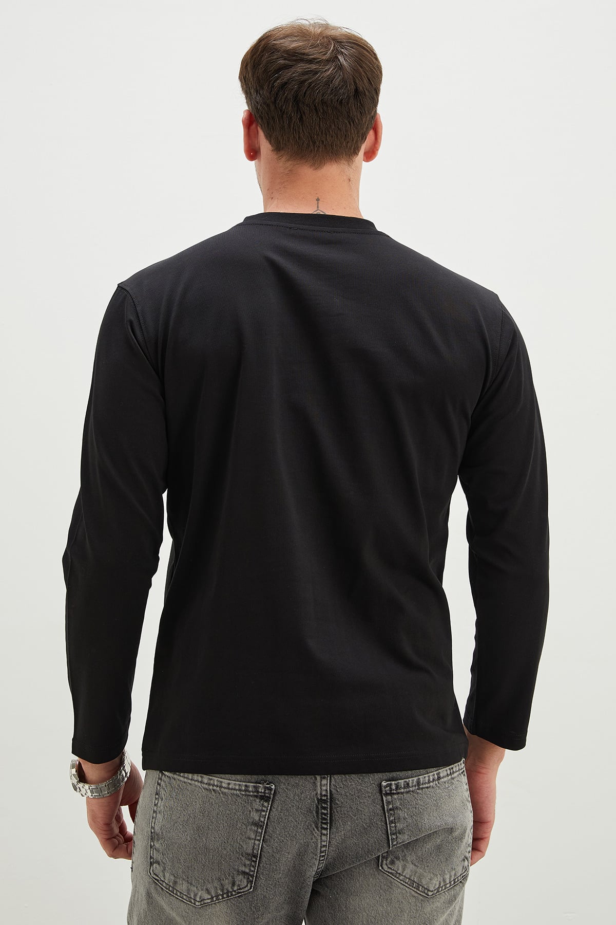 Baskılı Bisiklet Yaka Sweatshirt 8