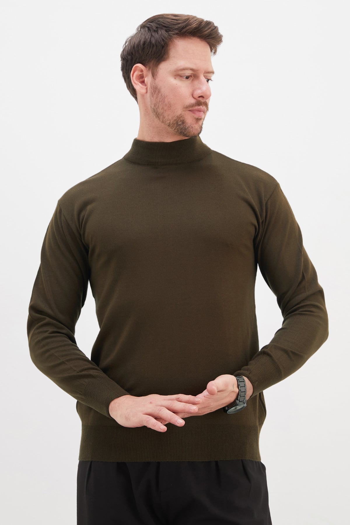 Basic Dik Yaka Regular Fit Triko Kazak 3