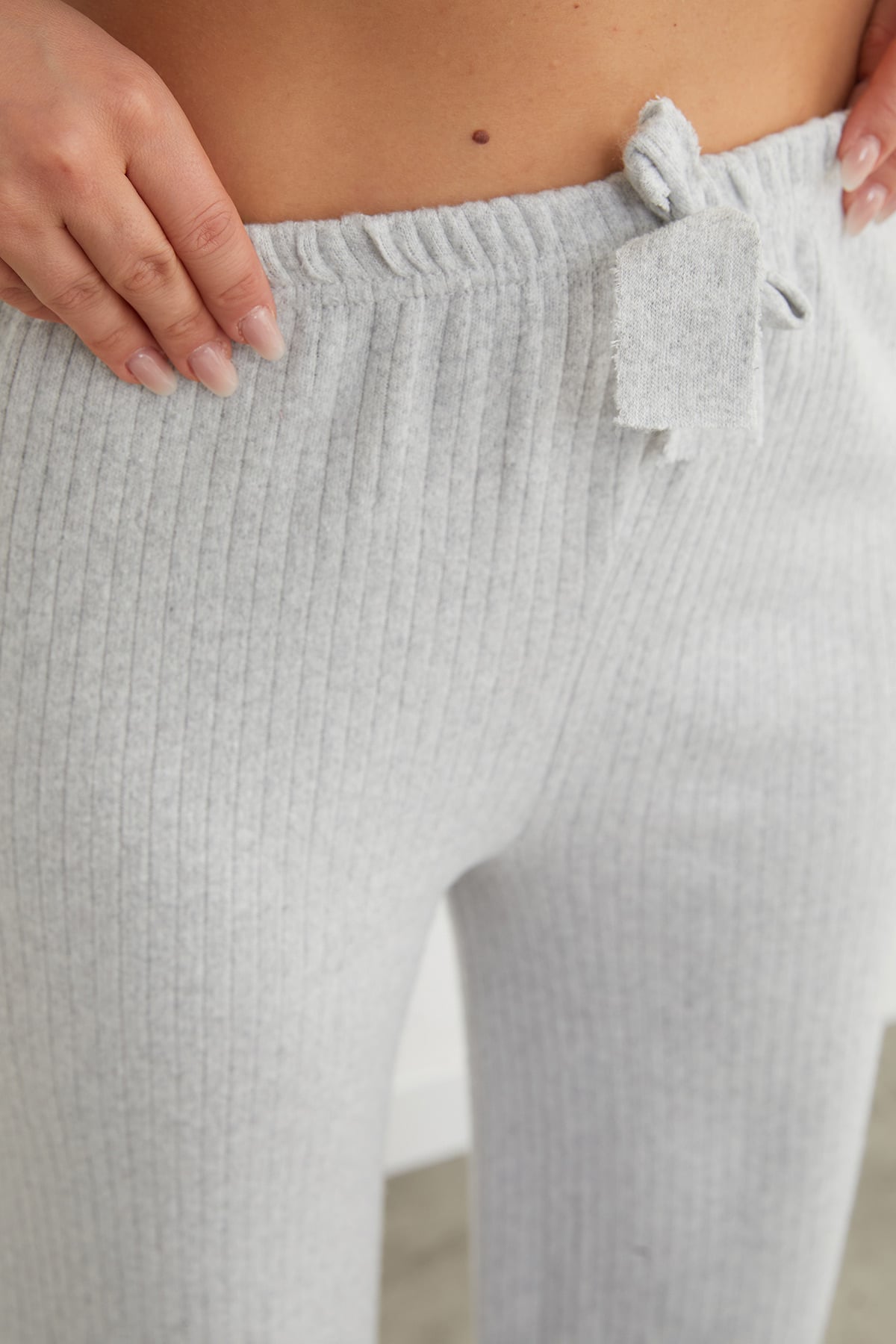Basic Fitilli Beli Lastikli Pantolon 6