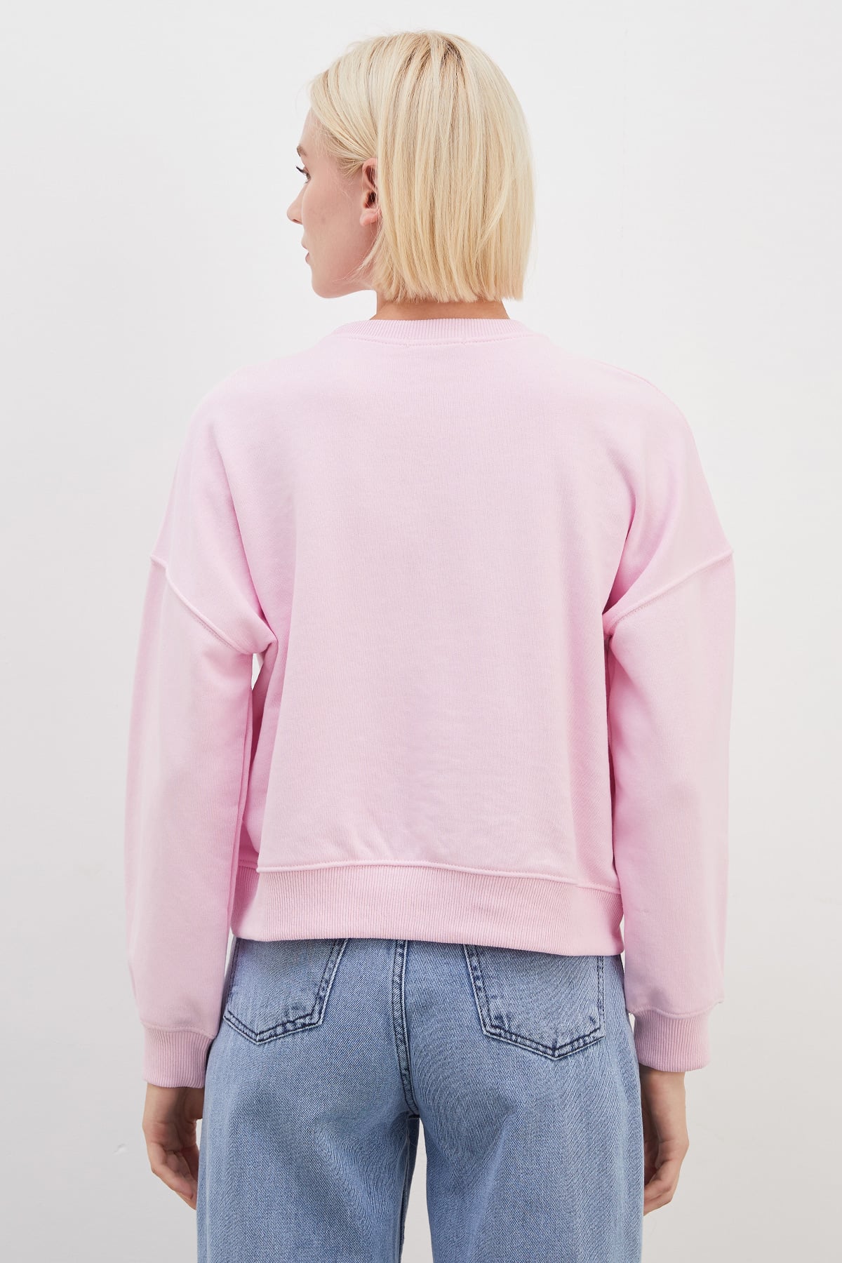 3 İplik Şardonsuz Basic Bisiklet Yaka Sweatshirt 8