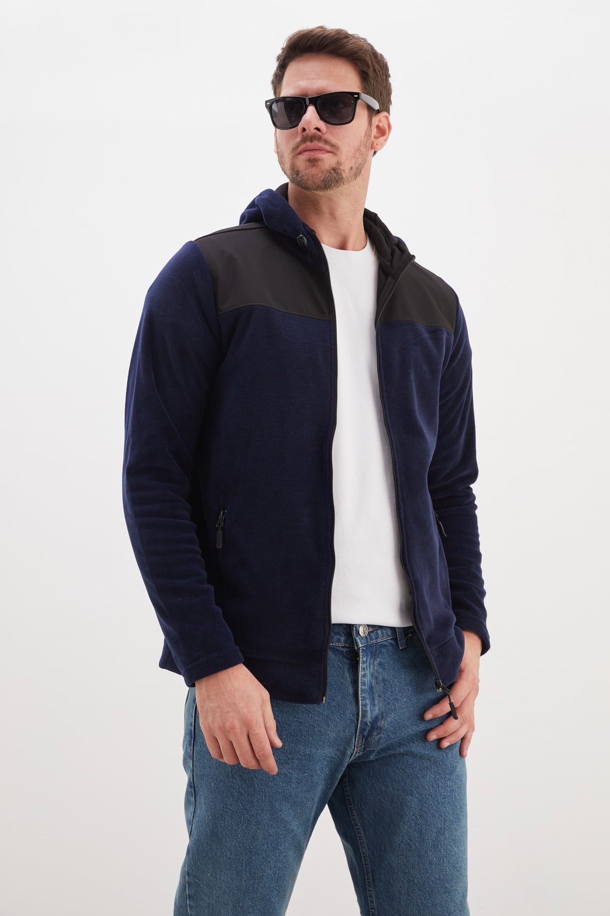 Fermuarlı Kapüşonlu Polar Sweatshirt 2