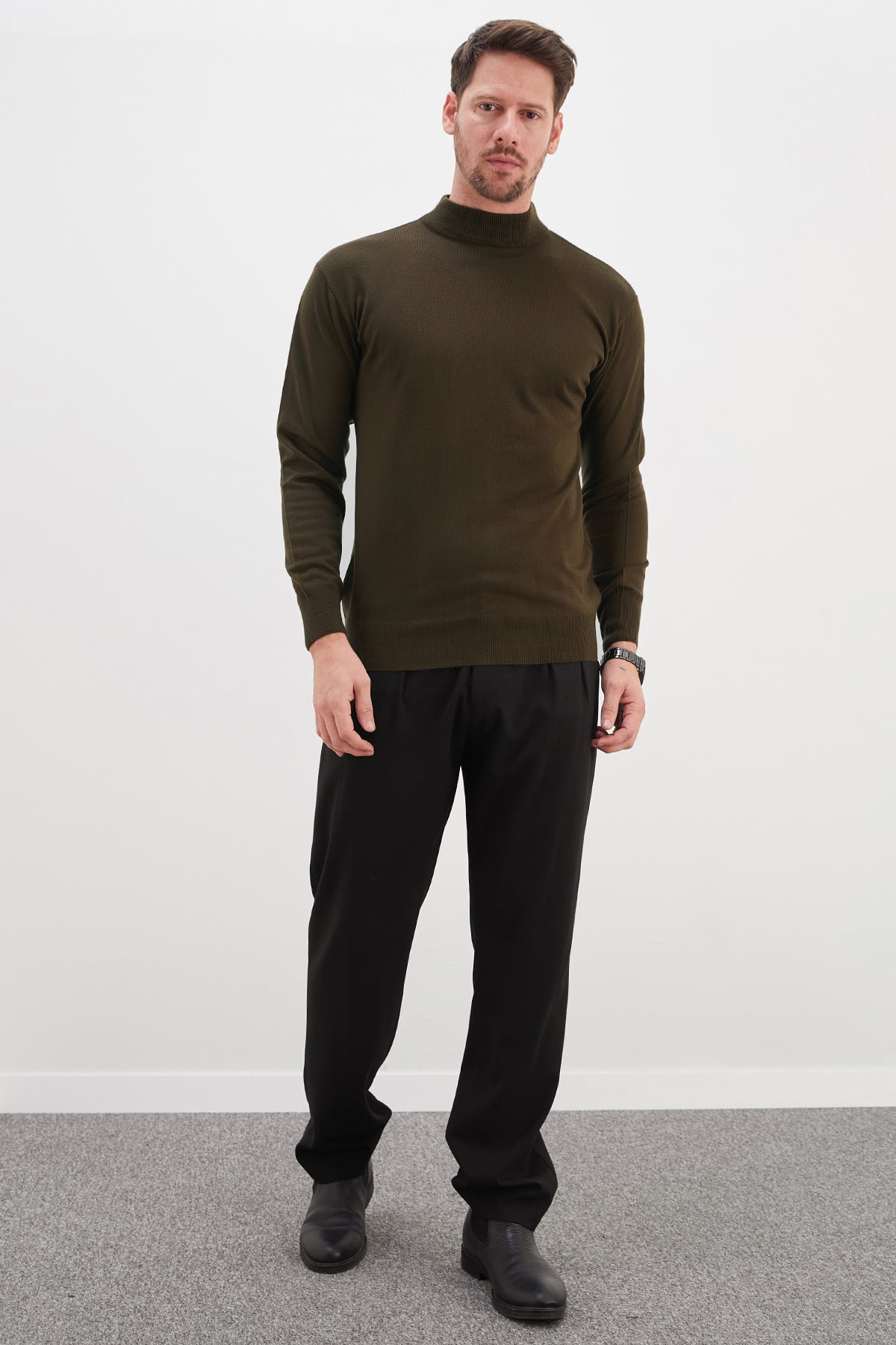 Basic Dik Yaka Regular Fit Triko Kazak 2