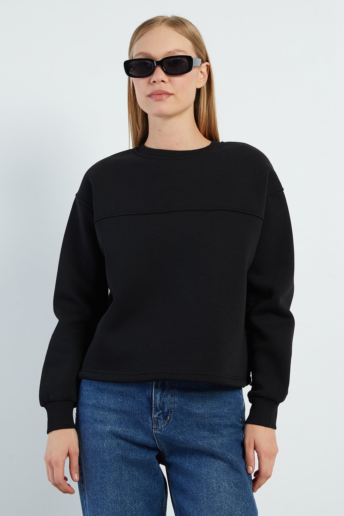 3 İplik Stoperli Oversize Sweatshirt