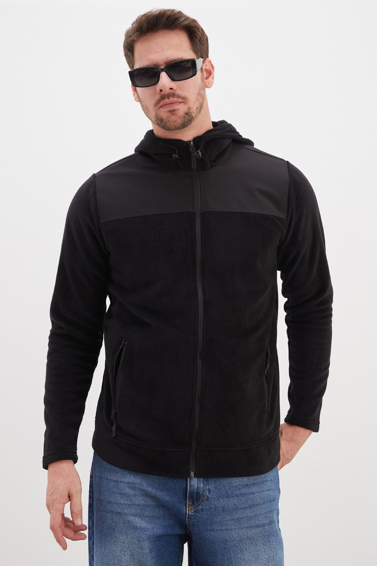 Fermuarlı Kapüşonlu Polar Sweatshirt 2