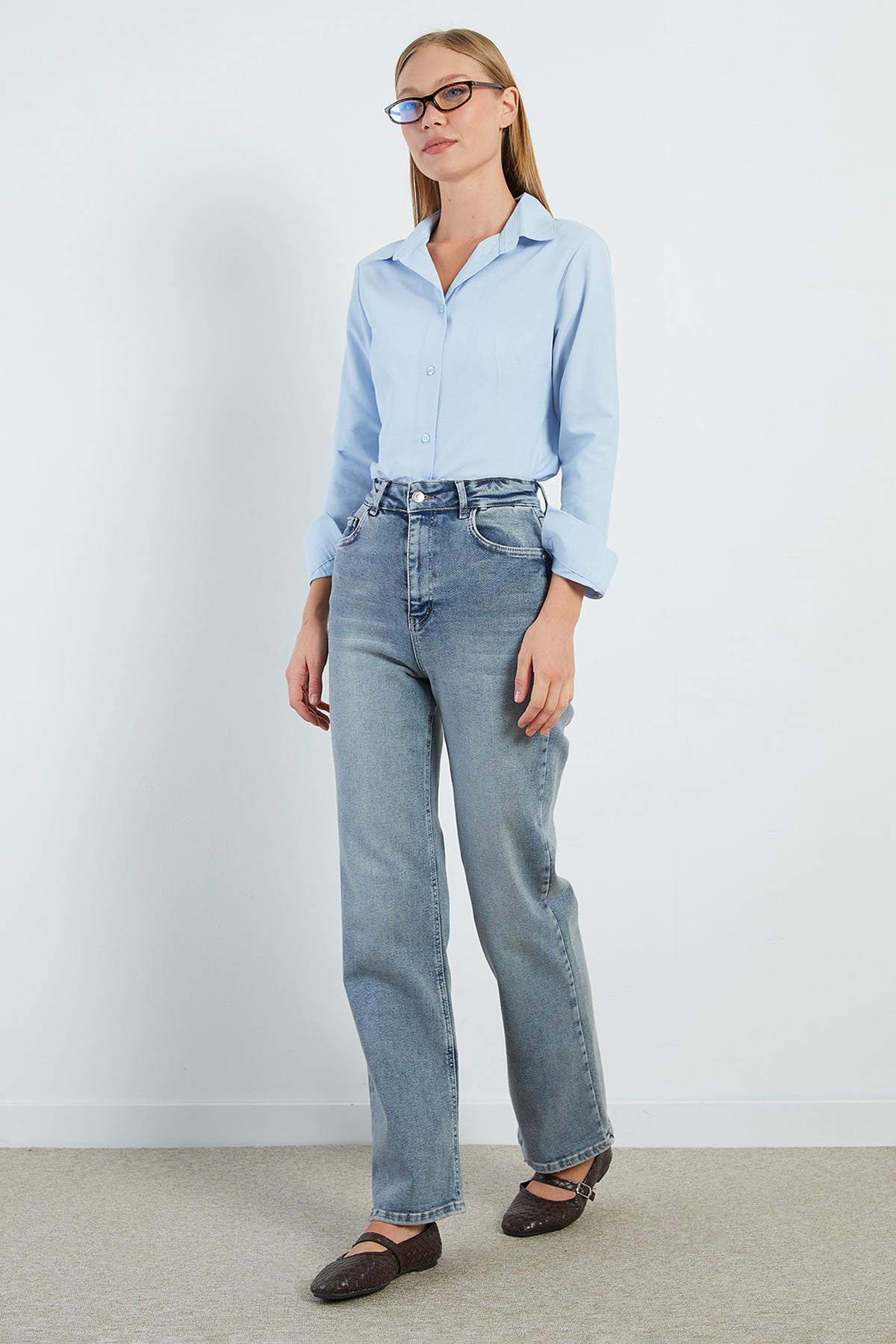 Fermuarlı Straight Fit Jean 6