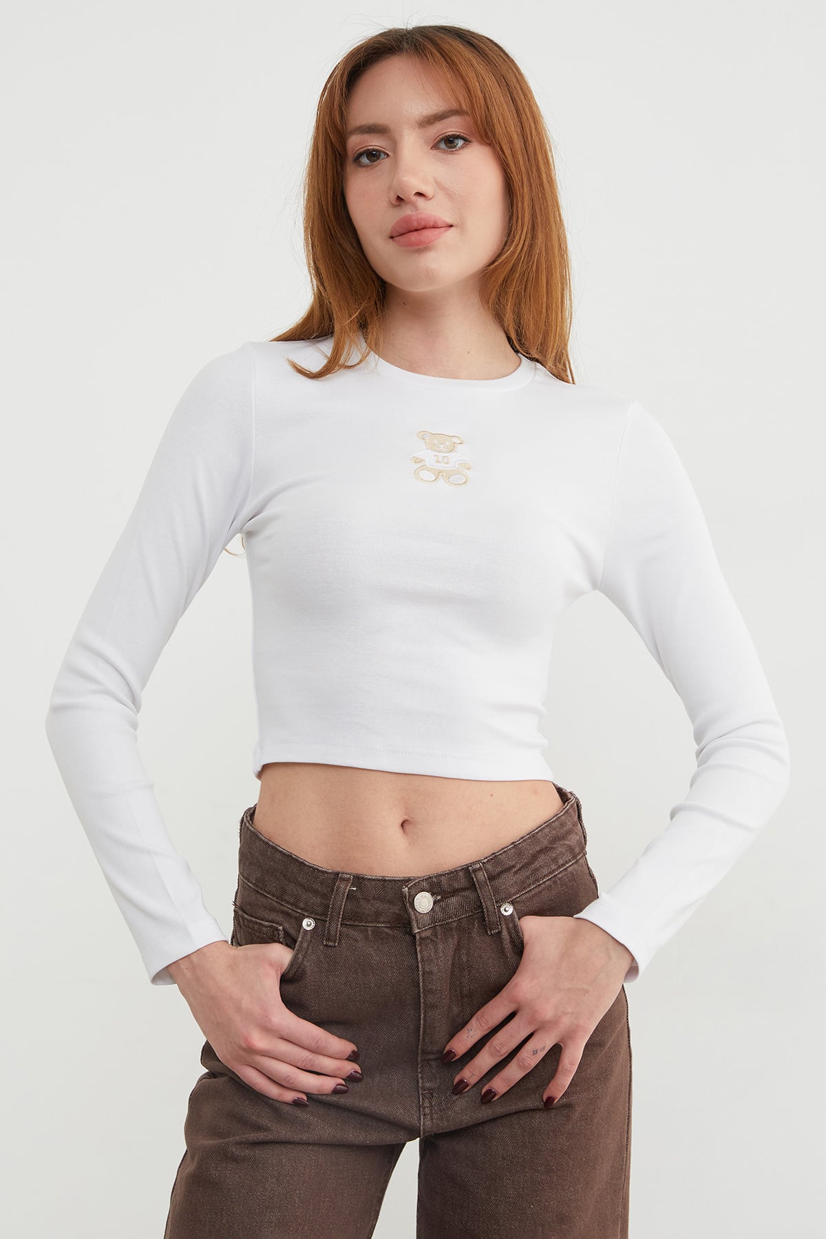 Ayıcık Nakışlı Crop Body 2