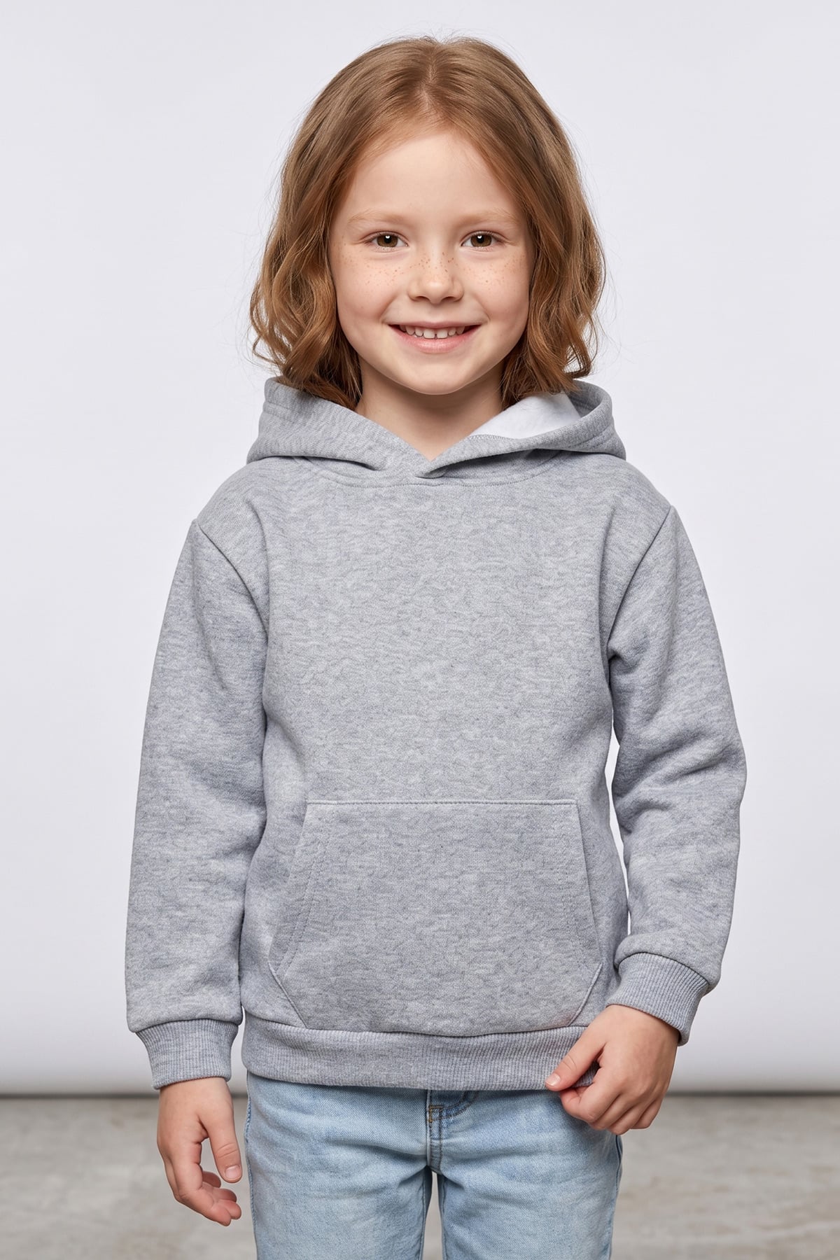 3 İplik Kanguru Cepli Kapüşonlu Unisex Çocuk Sweatshirt 3