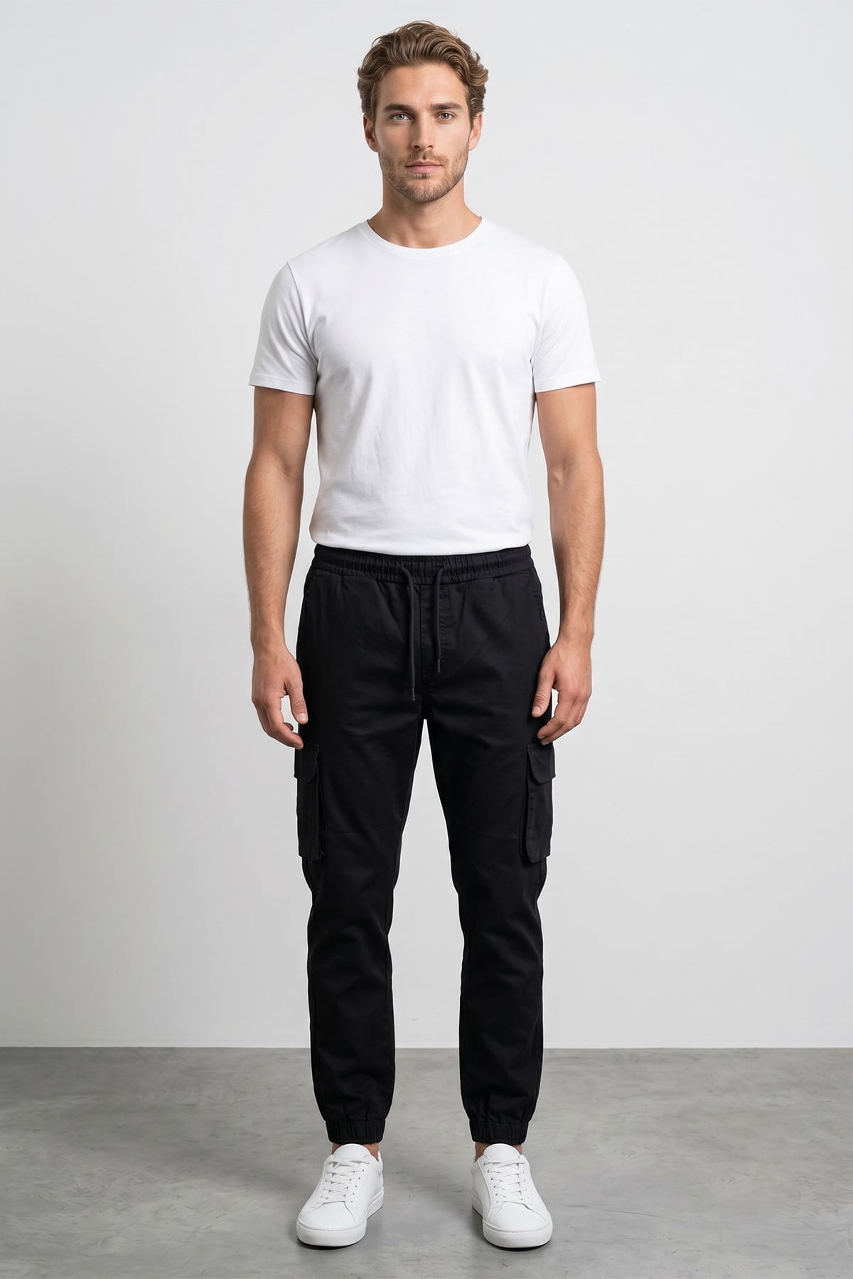 Beli Bağlamalı Kargo Cepli Jogger Pantolon