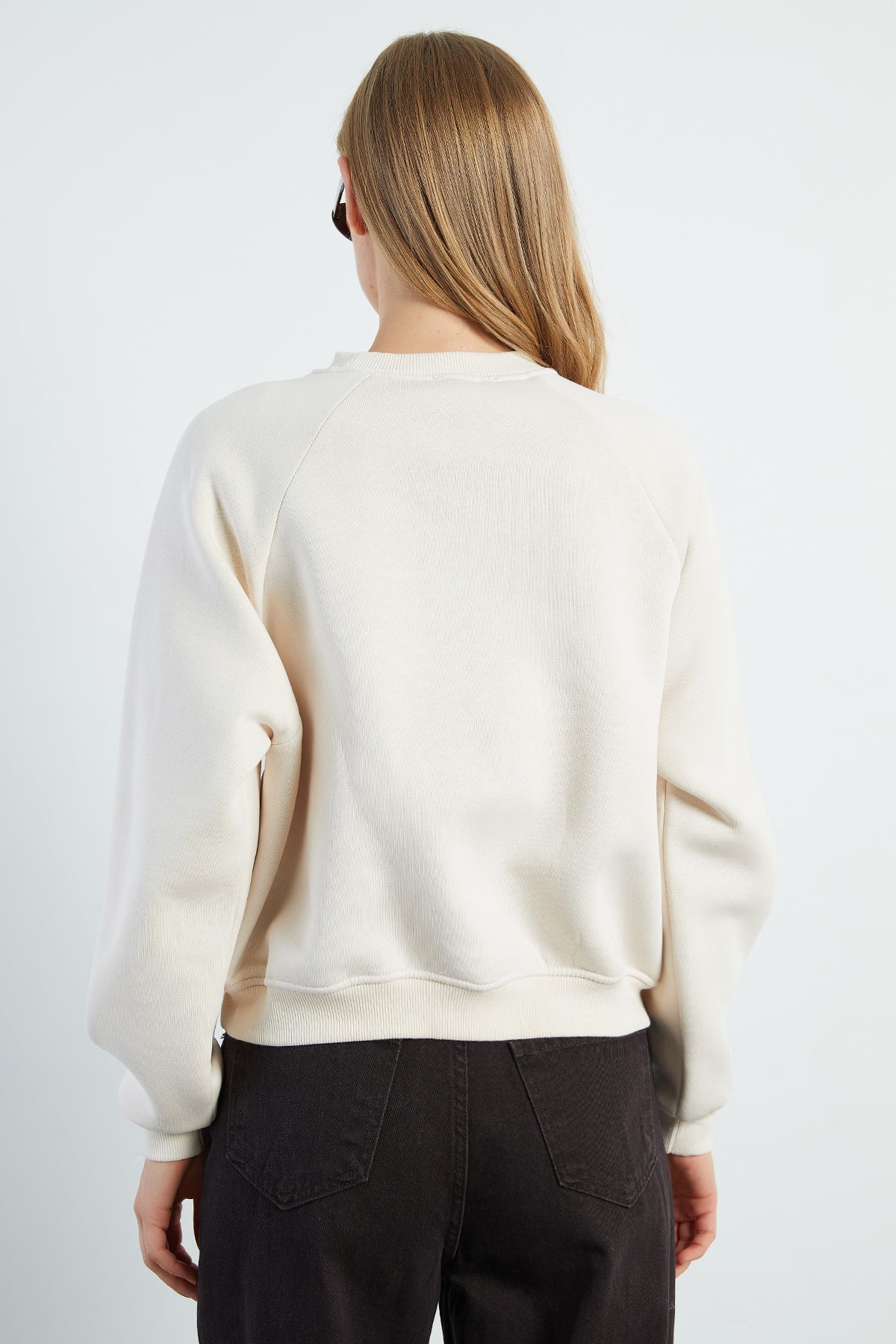 3 İplik Kalp Nakışlı Oversize Sweatshirt 8