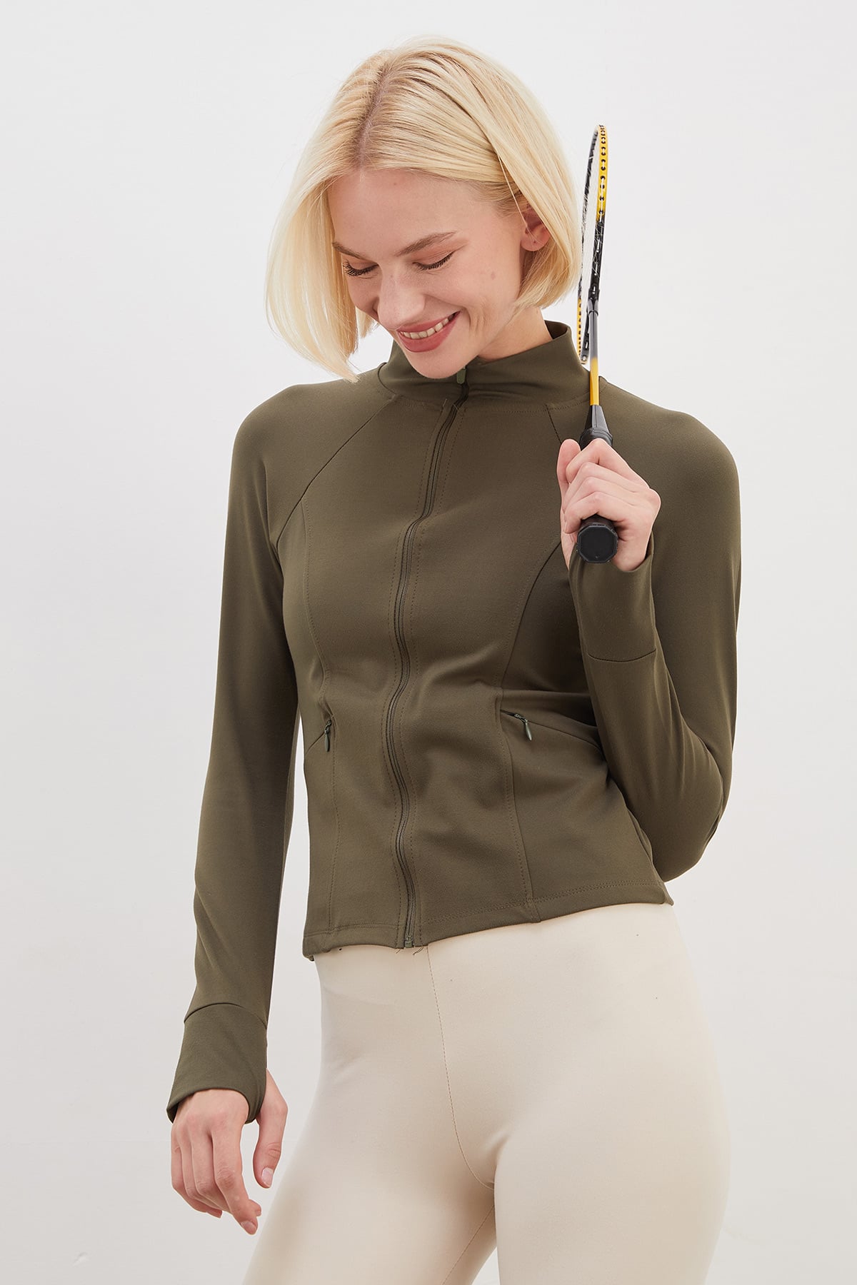 Parmak Geçirmeli Dalgıç Kumaş Slim Fit Ceket 3