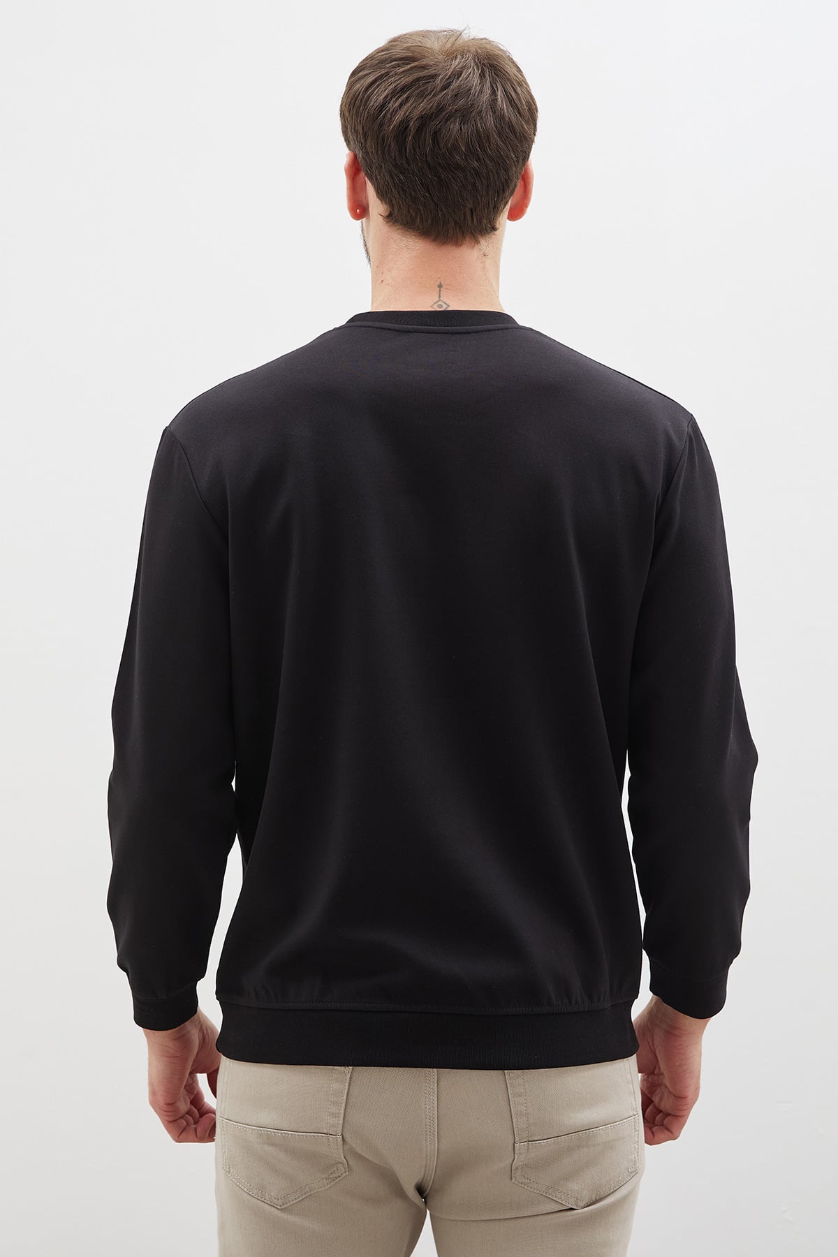 Baskılı Bisiklet Yaka İnterlok Sweatshirt 6