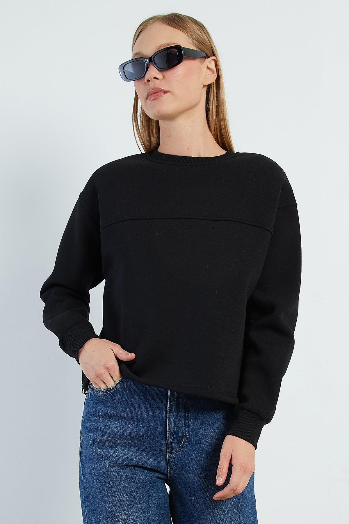 3 İplik Stoperli Oversize Sweatshirt 2