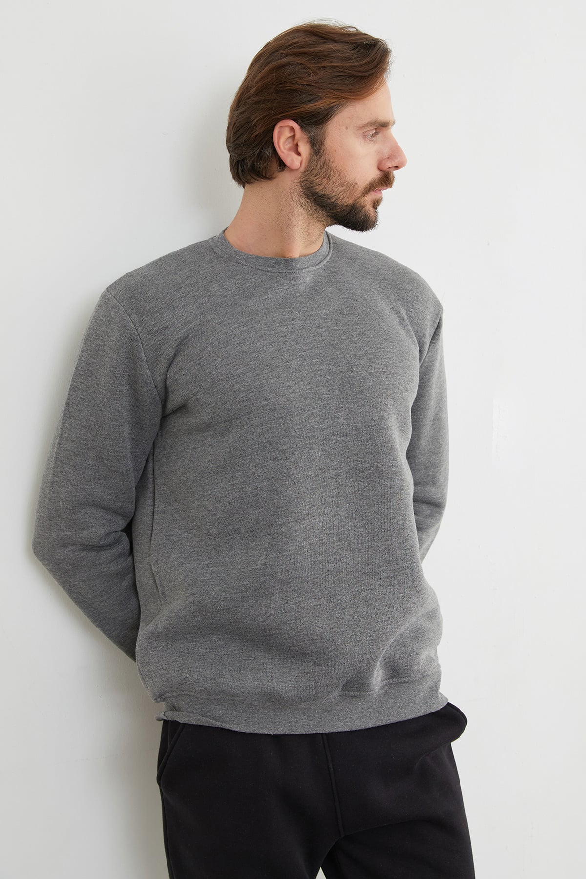 3 İplik Basic Bisiklet Yaka Sweatshirt 5