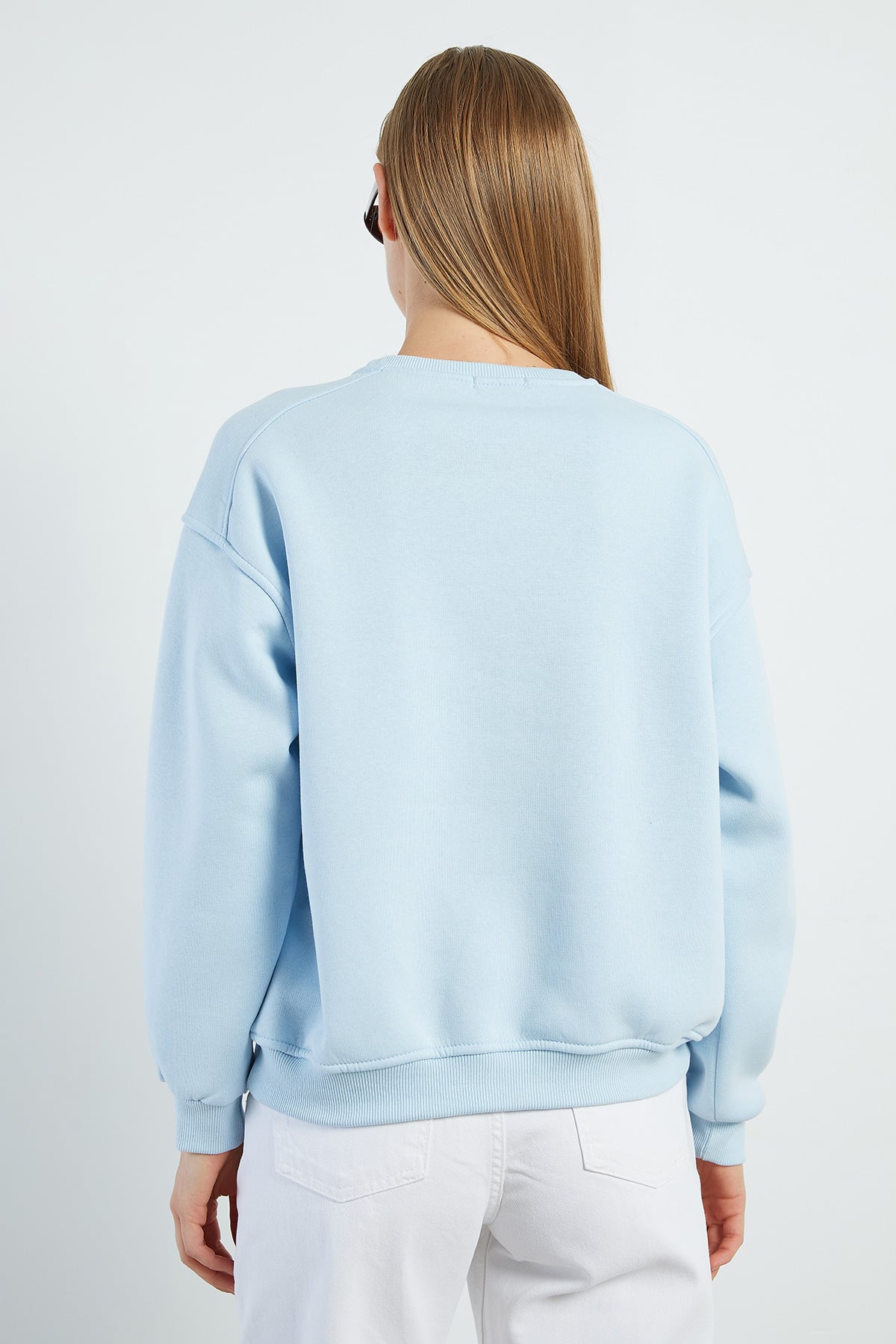 3 İplik Basic Bisiklet Yaka Oversize Sweatshirt 6