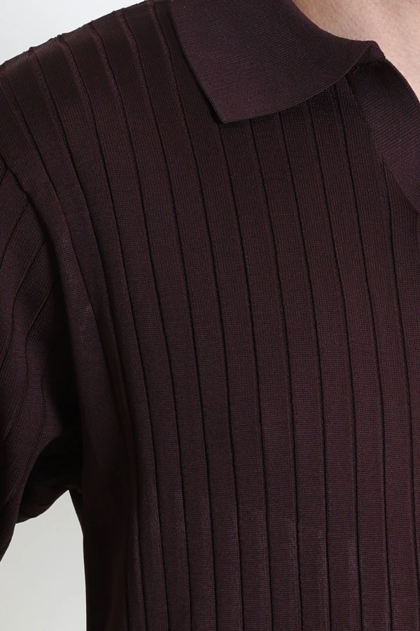 Polo Yaka Erkek Triko Sweat Mürdüm 7