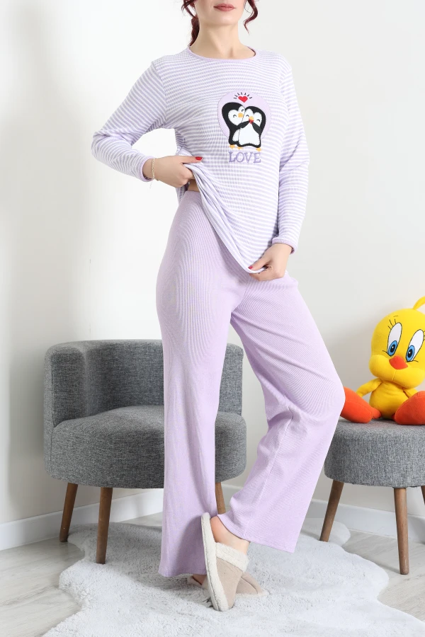 Kaşkorse Pijama Takımı Lila 2