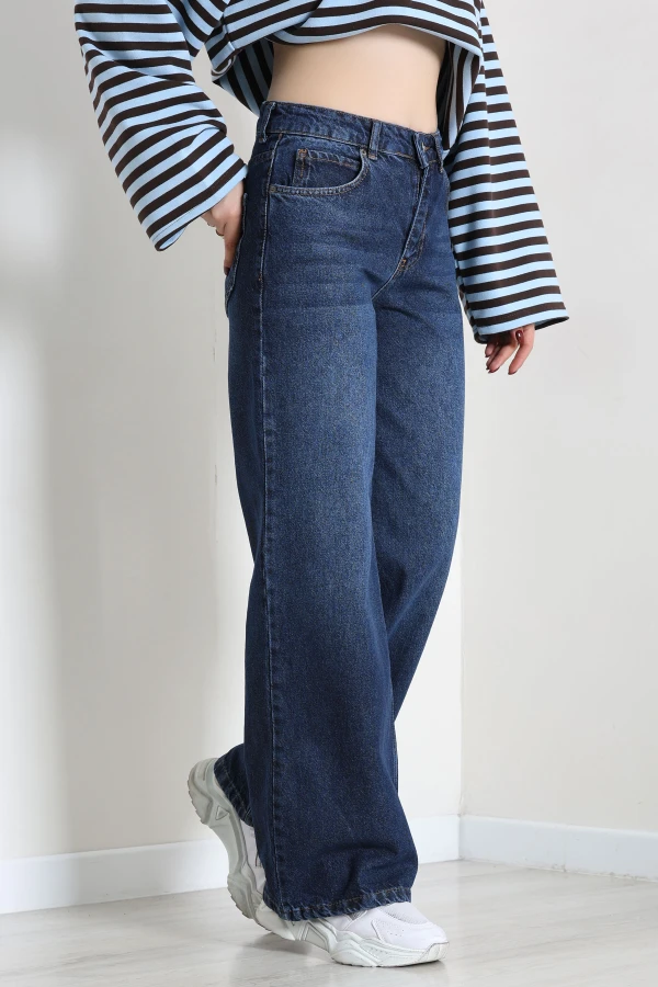 Wide Leg Kot Pantolon Koyulaci 5