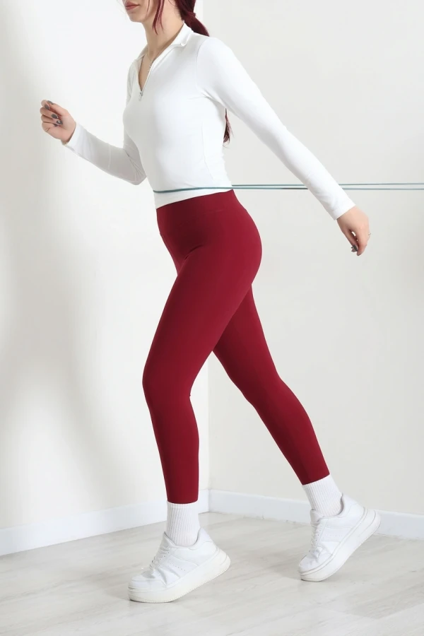 Kadın Ekru Dalgıç Kumaş Fermuarlı Basic Body 4
